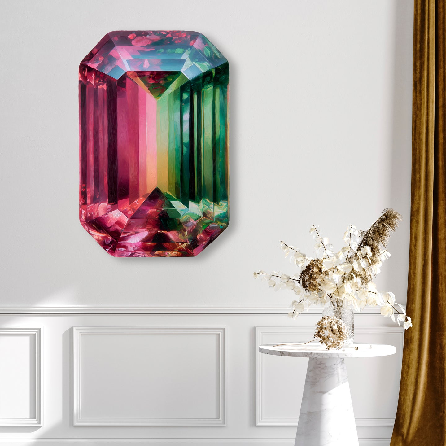 30x36/Rectangle Gems/Pink Green Rectangle