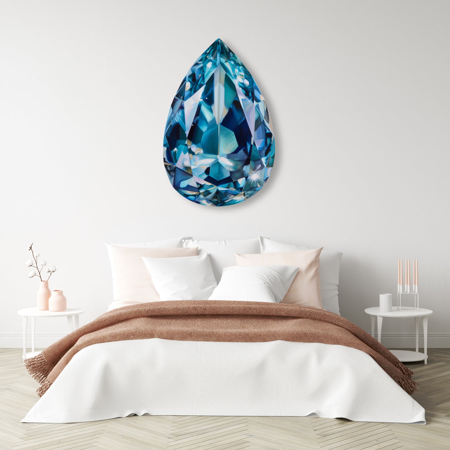 30x36/Pear Gems/Aqua Pear