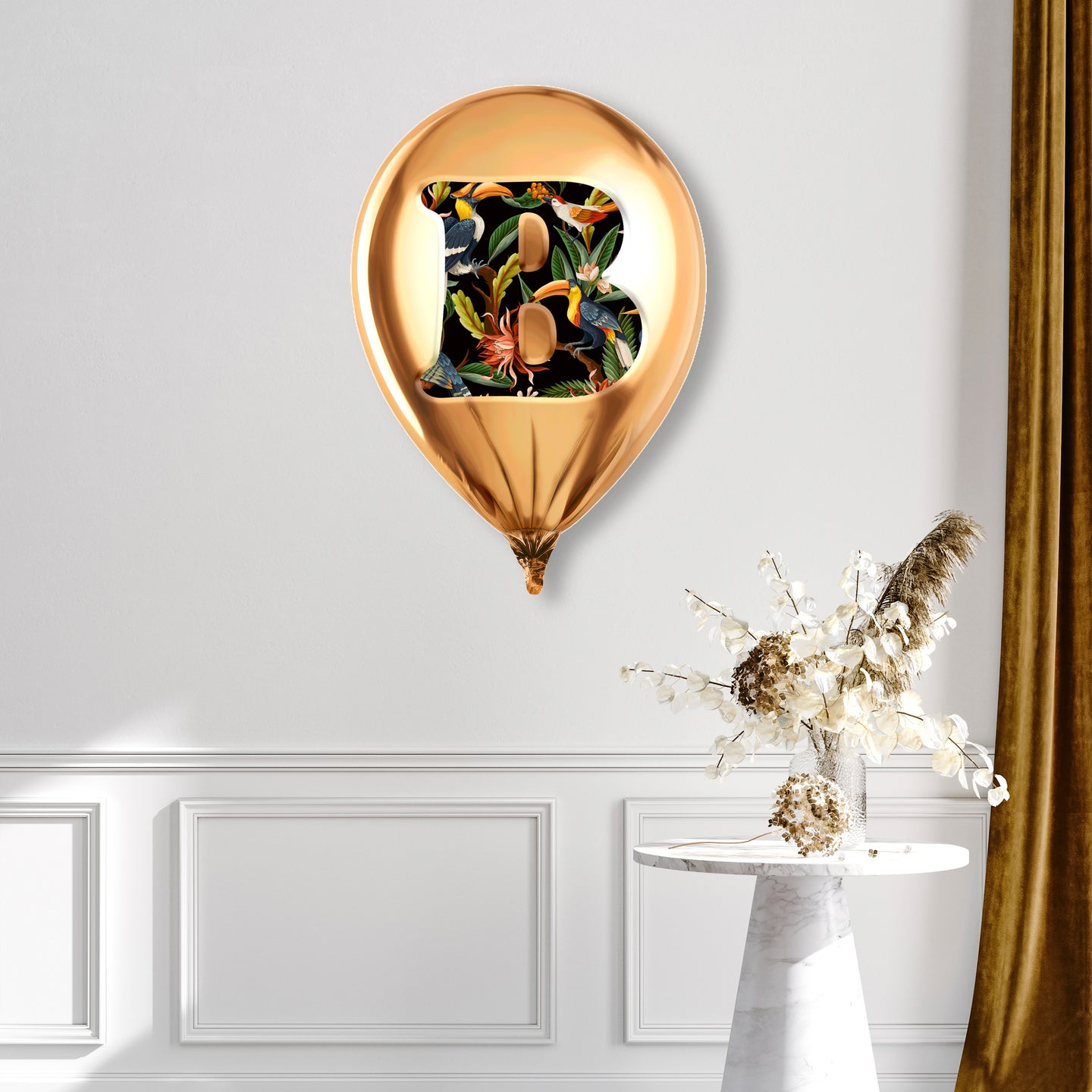 Gold Monogram Balloon