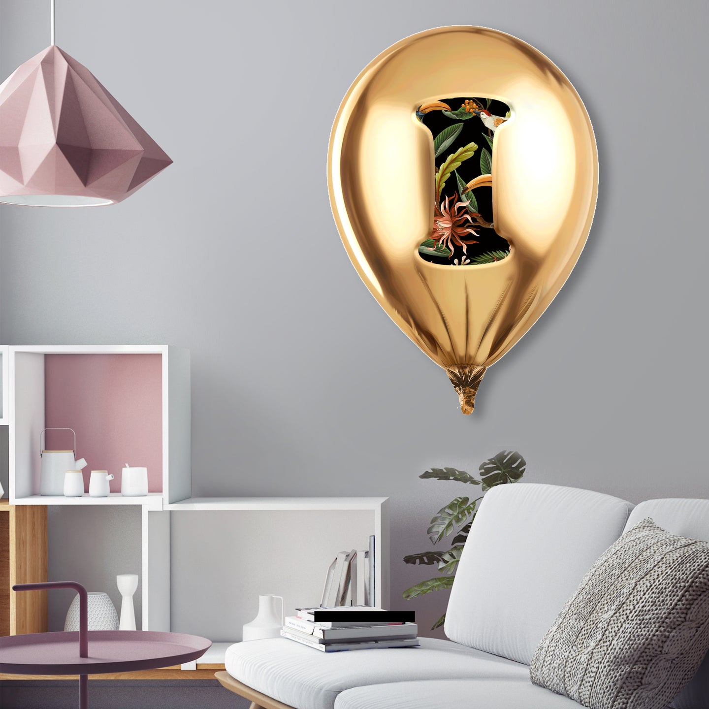 Gold Monogram Balloon