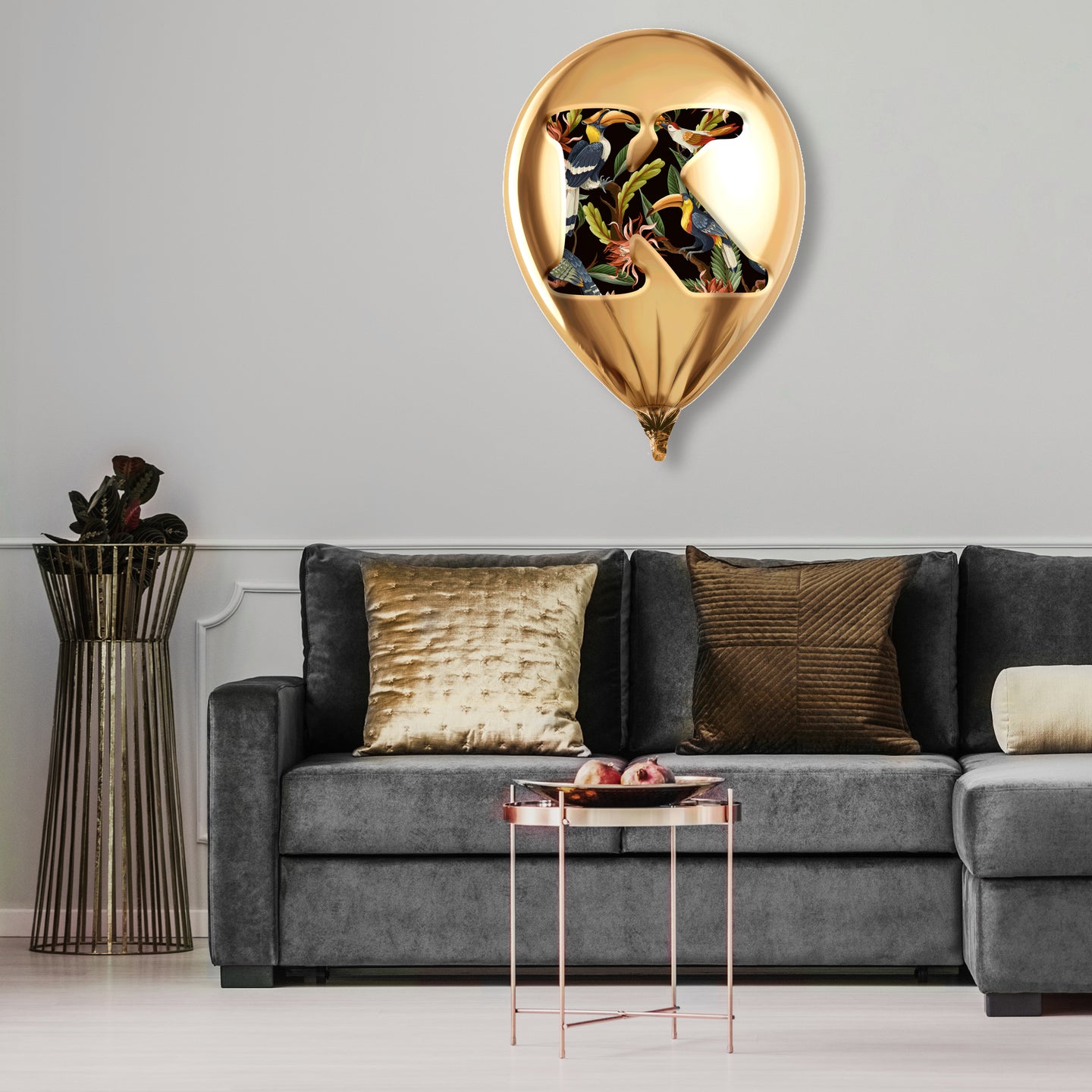 Gold Monogram Balloon