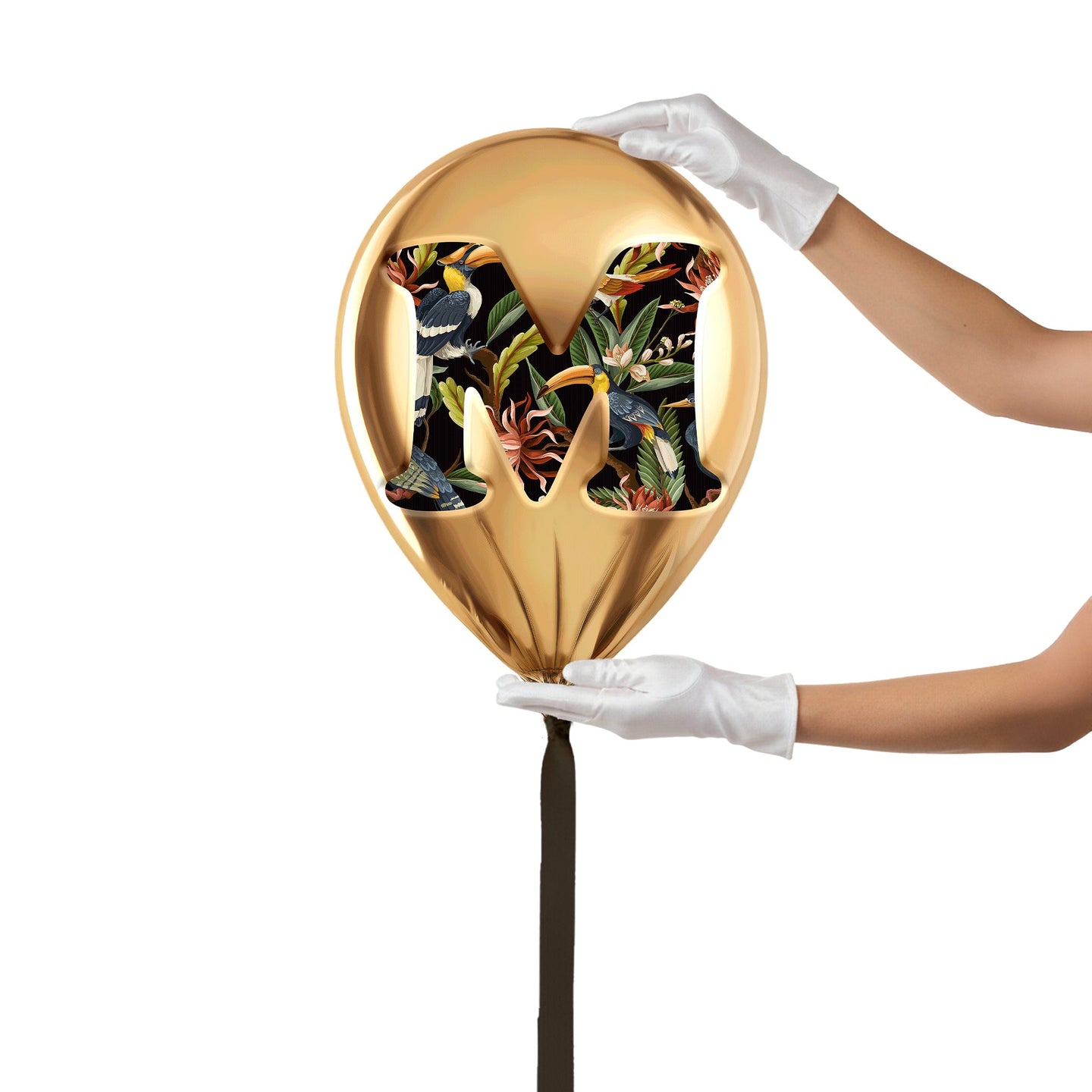 24x24/Gold Monogram Balloon/Gold Balloon M