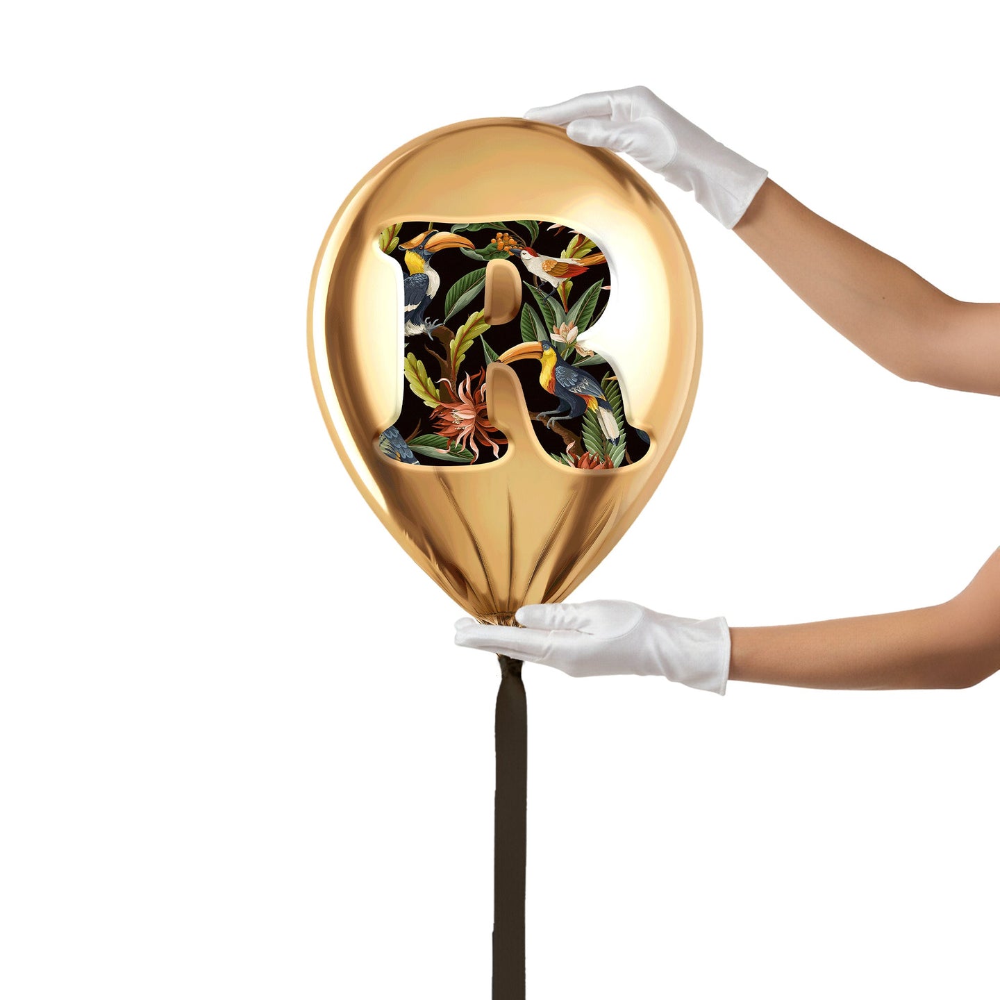 24x24/Gold Monogram Balloon/Gold Balloon R