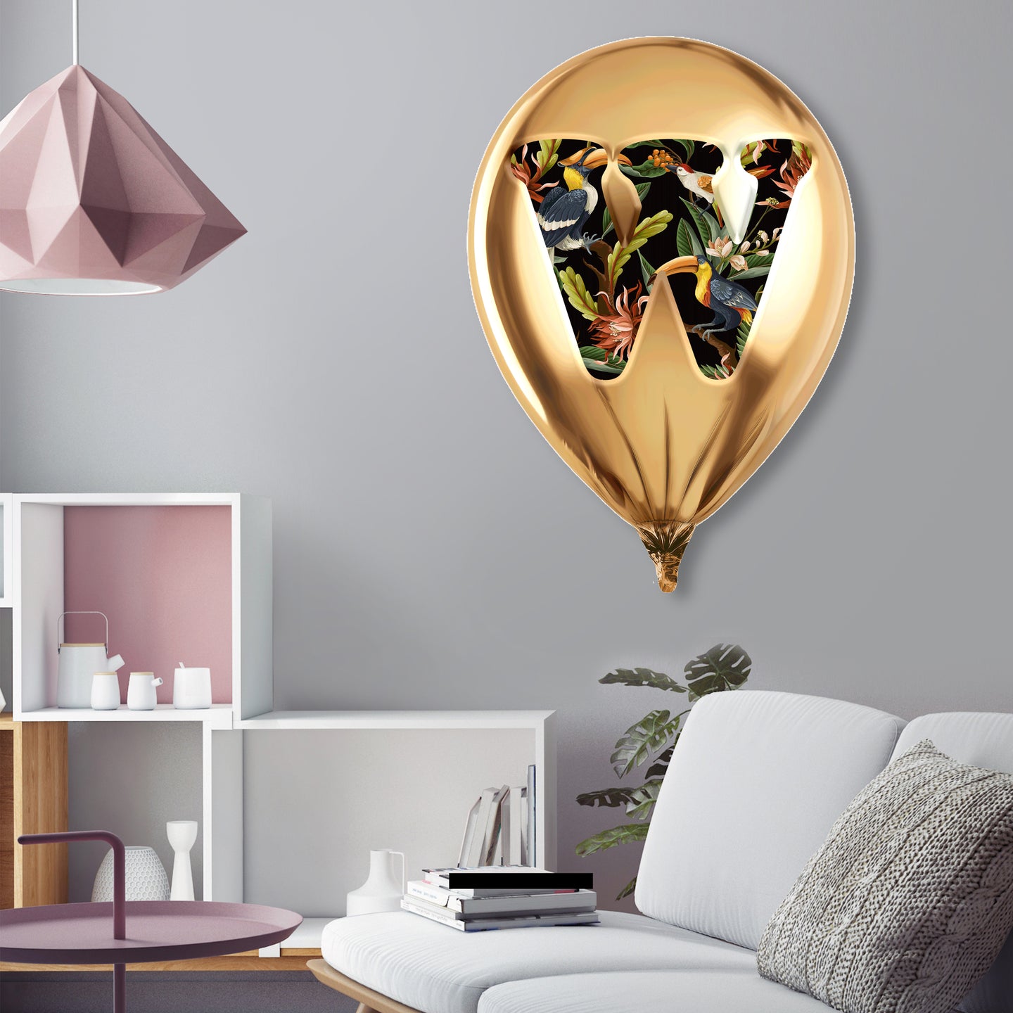 Gold Monogram Balloon