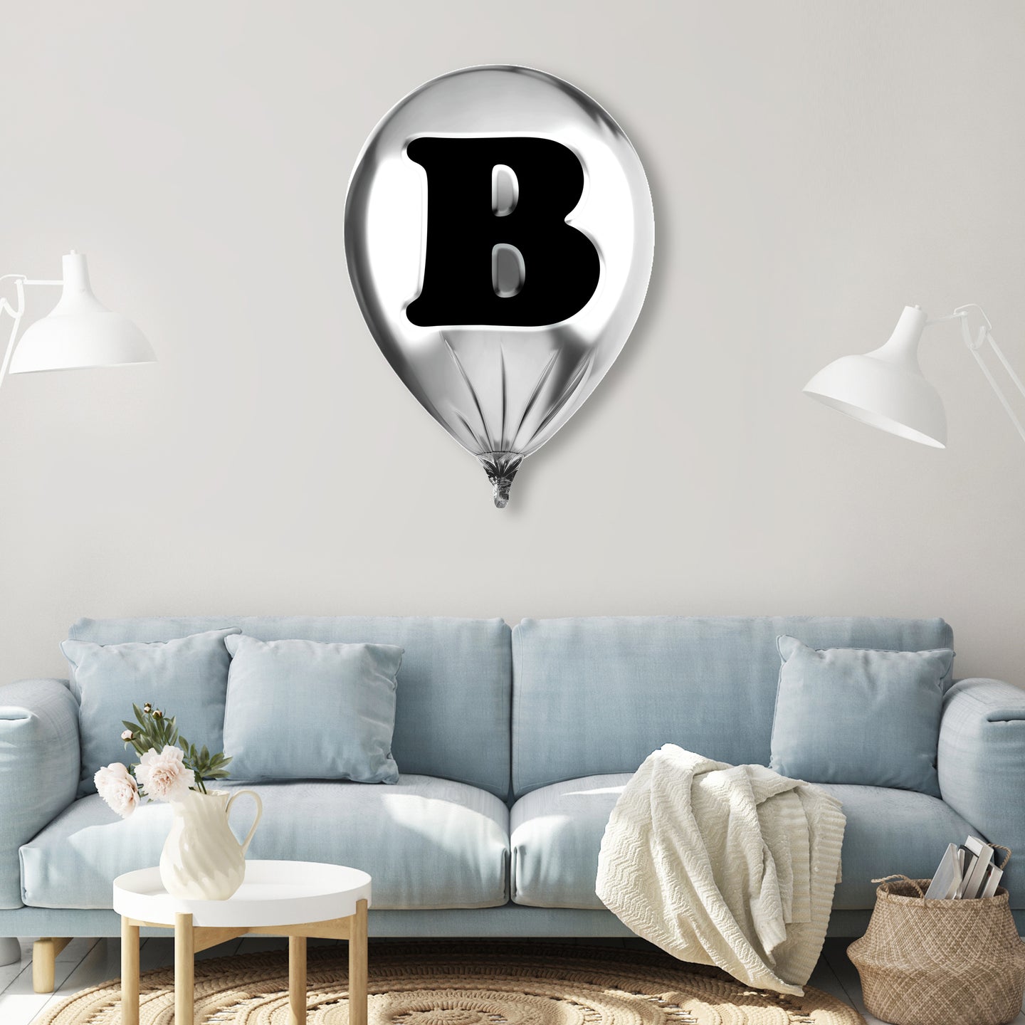 Silver Monogram Balloon