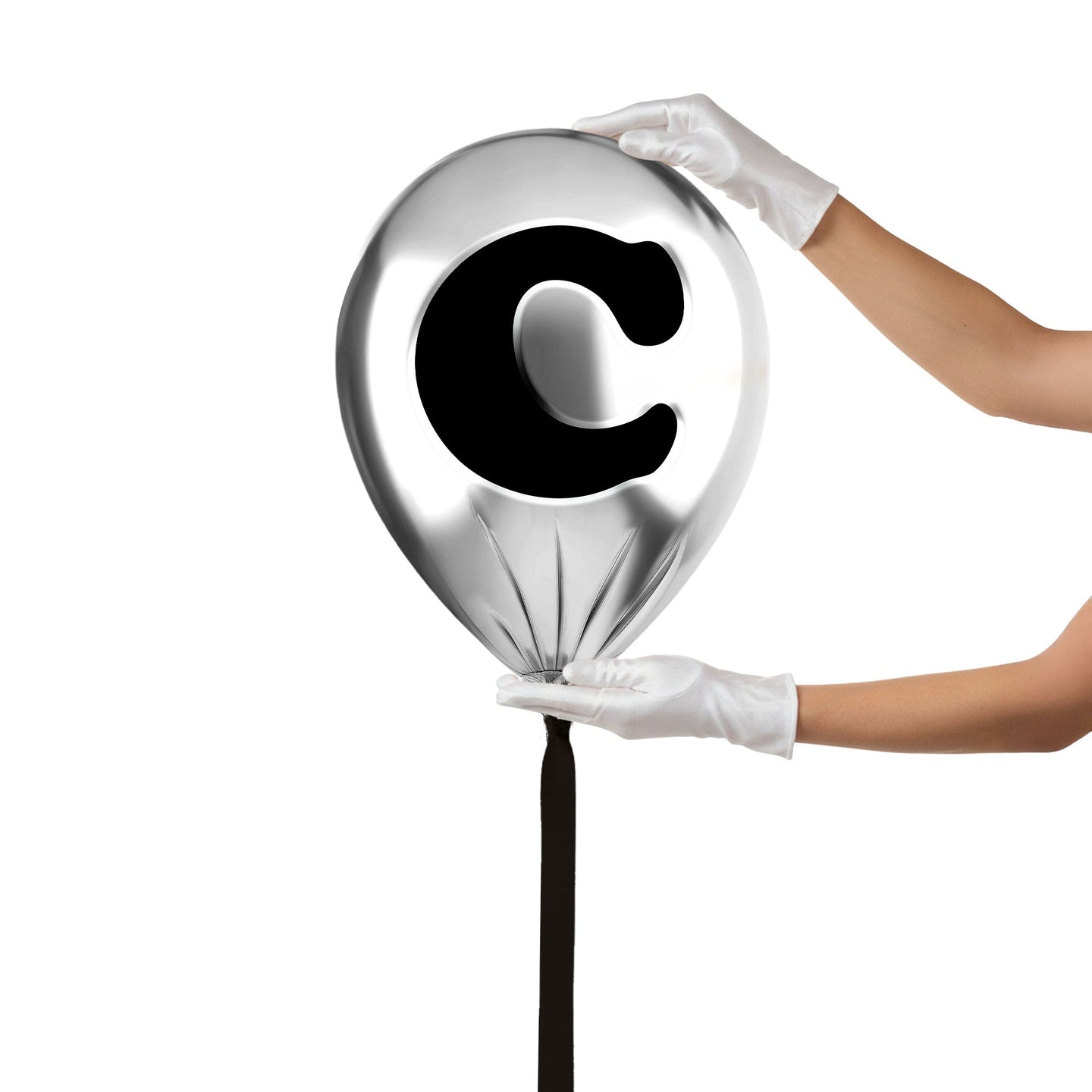 24x24/Silver Monogram Balloon/Silver Balloon C