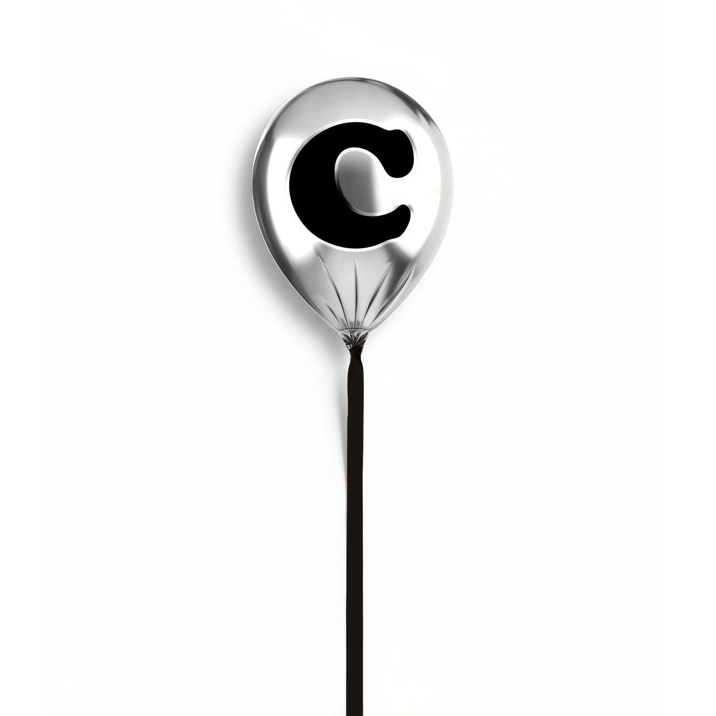 24x24/Silver Monogram Balloon/Silver Balloon C