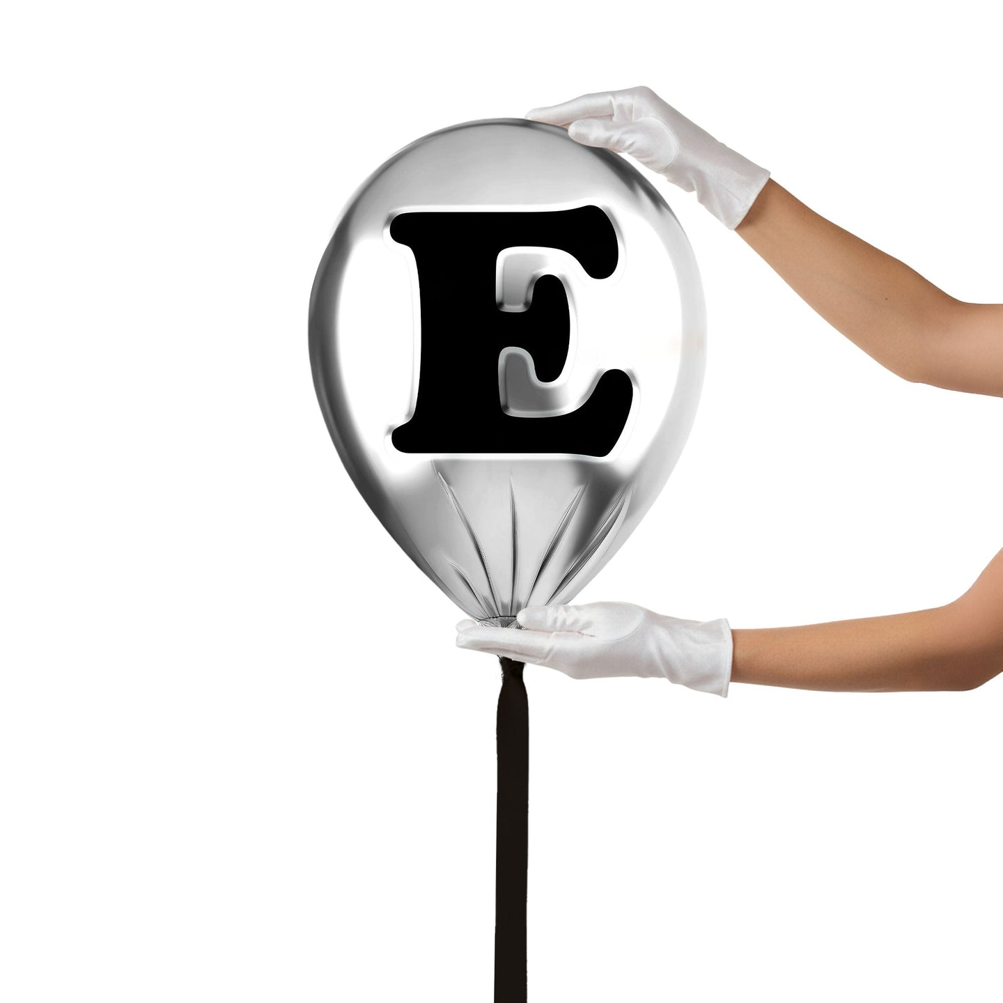 24x24/Silver Monogram Balloon/Silver Balloon E