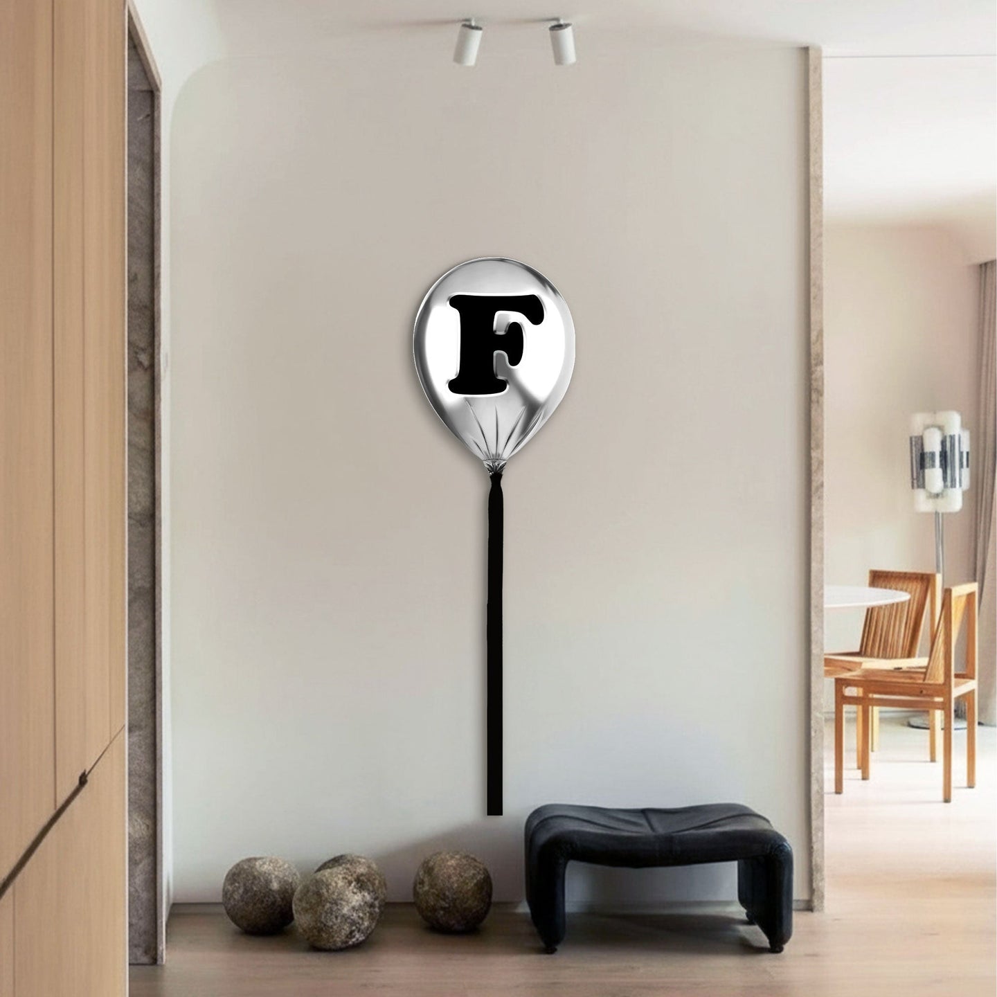 24x24/Silver Monogram Balloon/Silver Balloon F