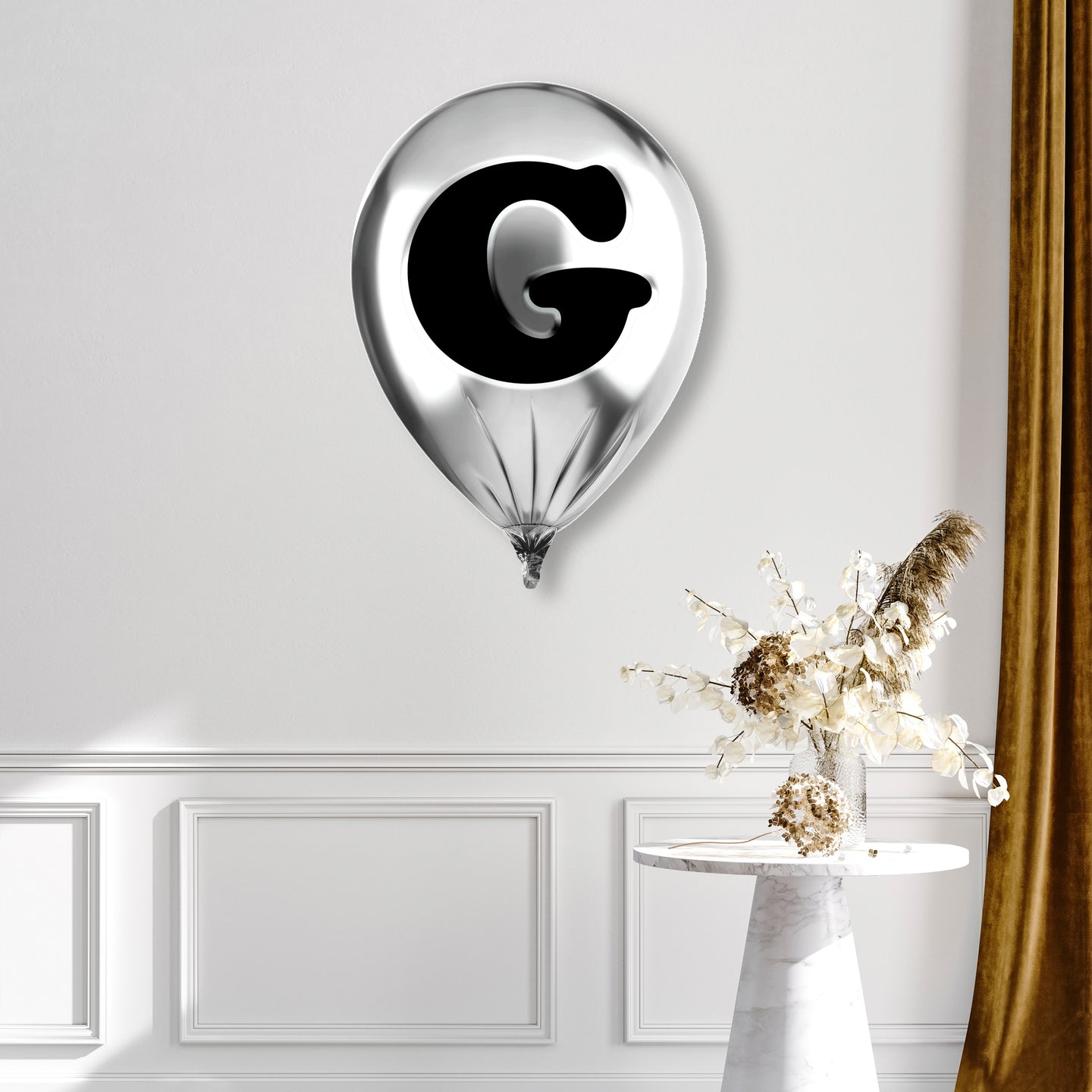 Silver Monogram Balloon
