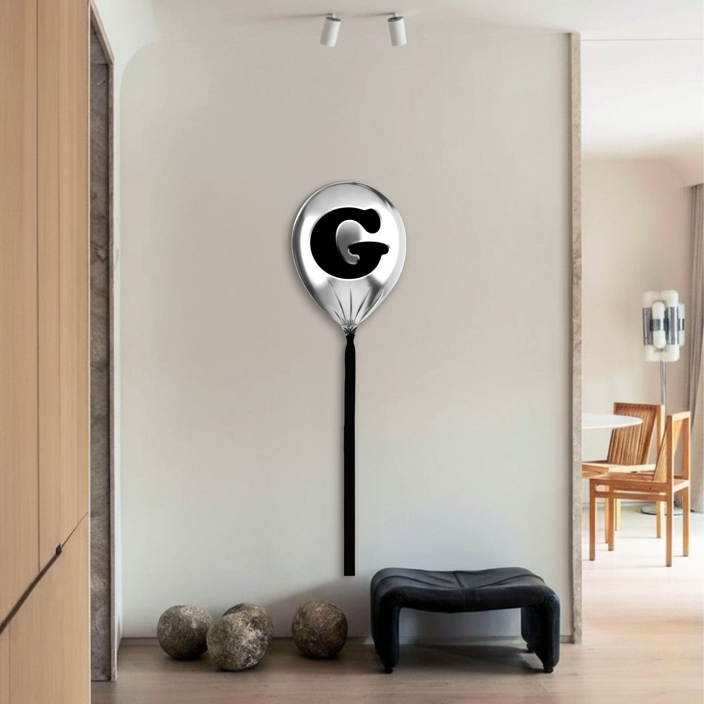 24x24/Silver Monogram Balloon/Silver Balloon G