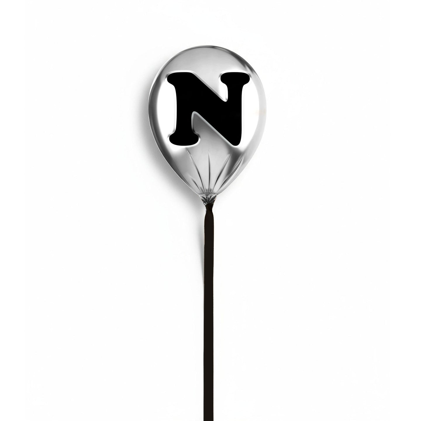 24x24/Silver Monogram Balloon/Silver Balloon N