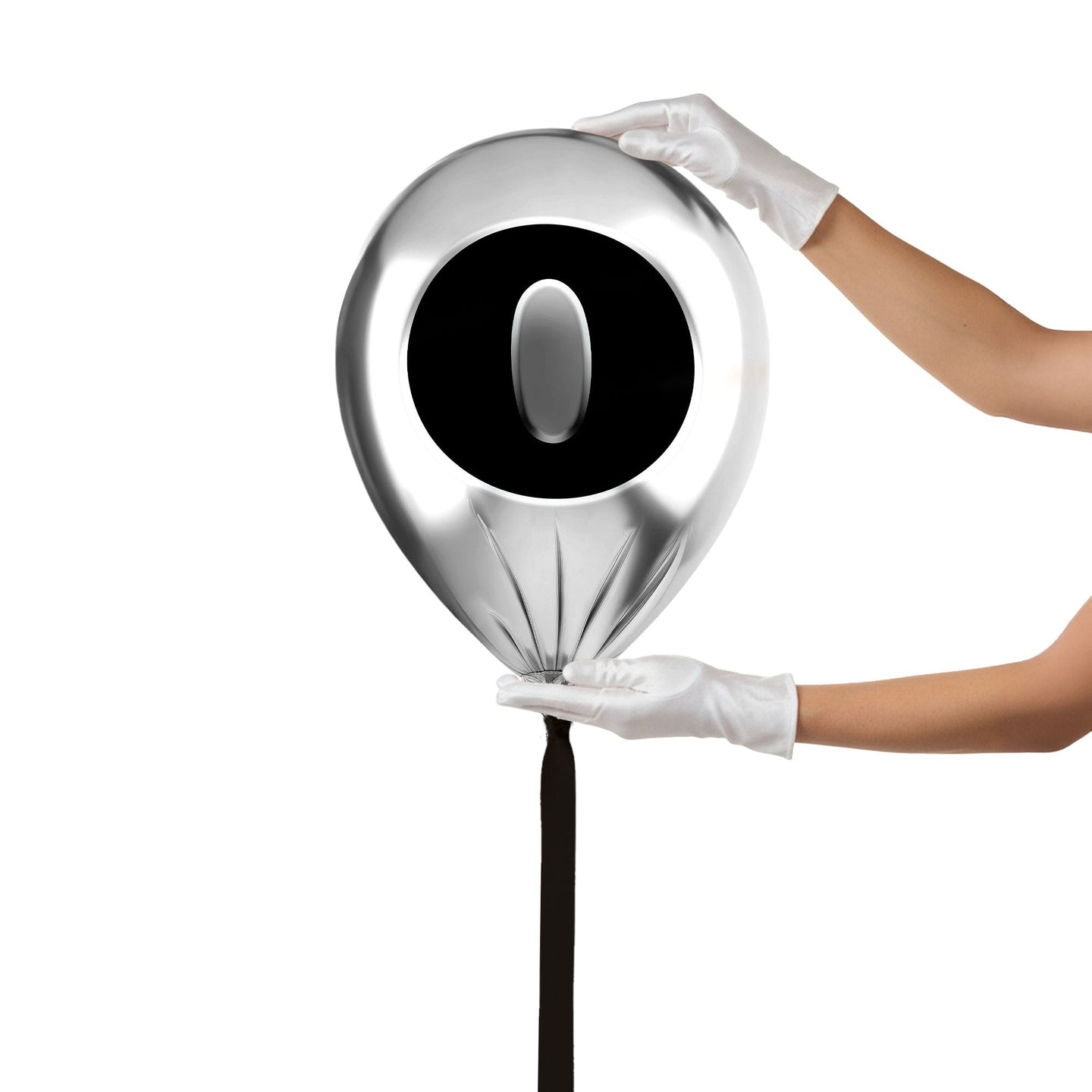 24x24/Silver Monogram Balloon/Silver Balloon O