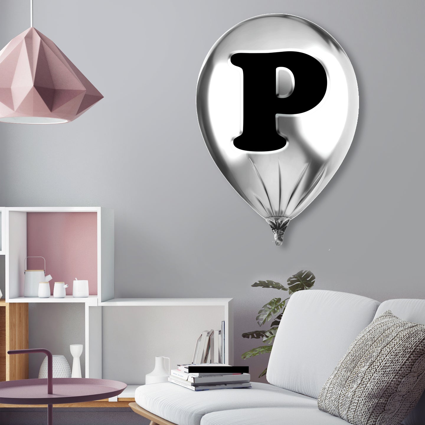 Silver Monogram Balloon