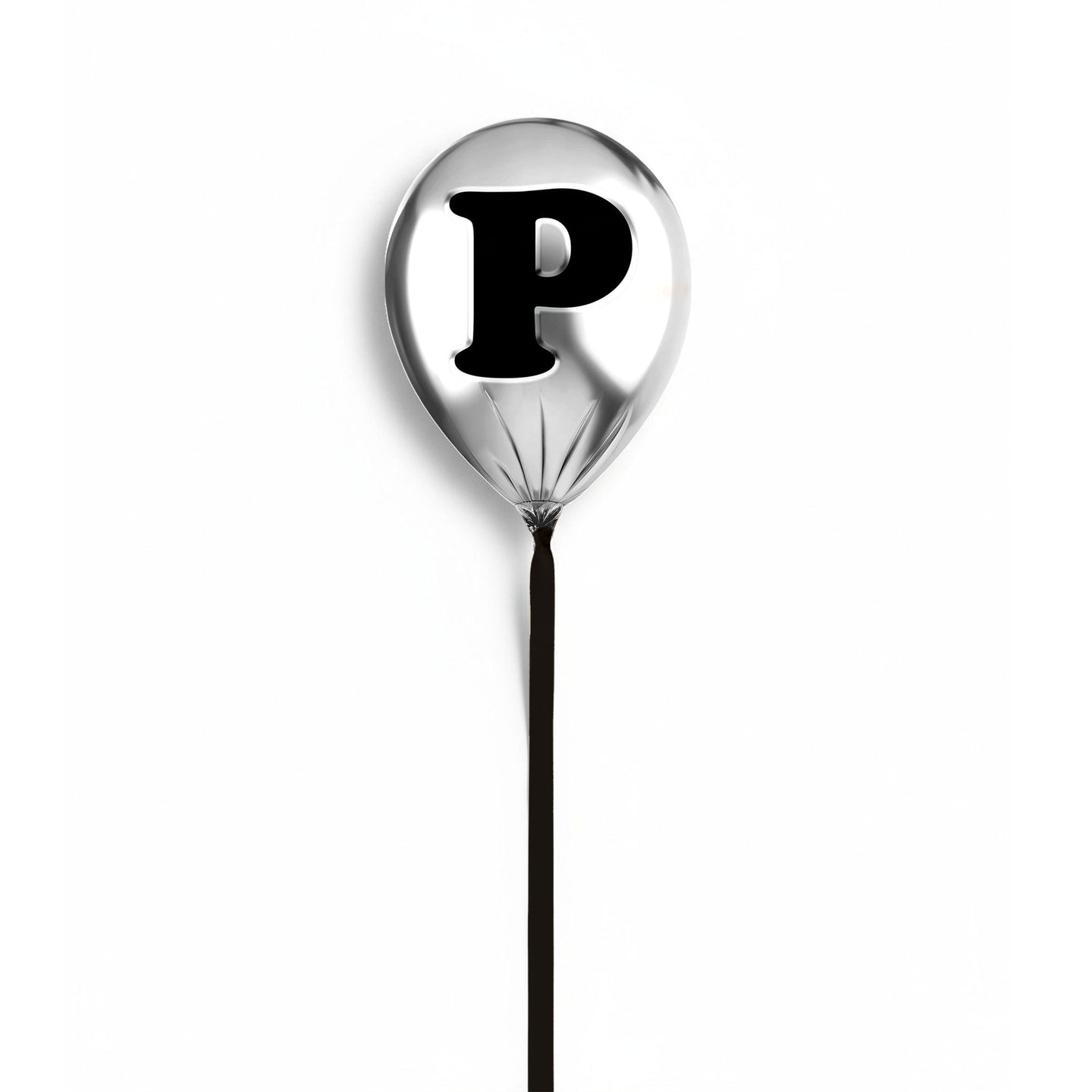 24x24/Silver Monogram Balloon/Silver Balloon P