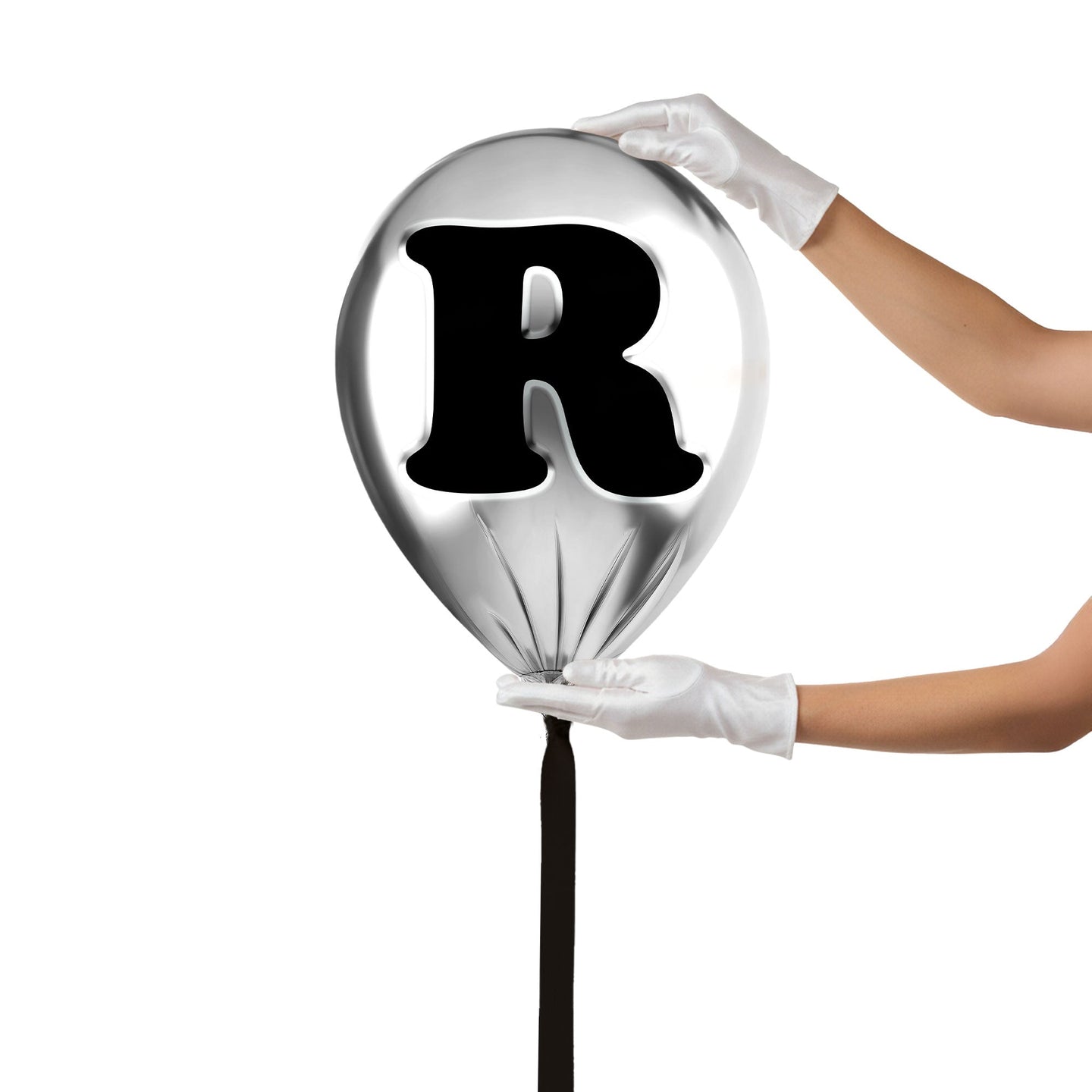 24x24/Silver Monogram Balloon/Silver Balloon R