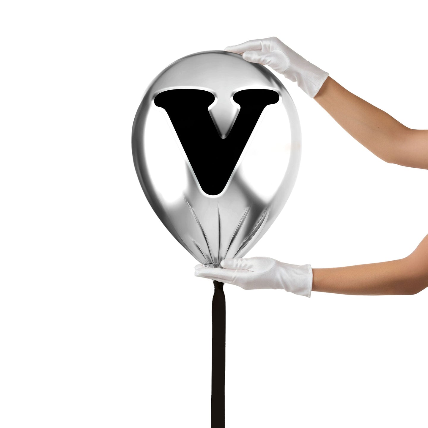 24x24/Silver Monogram Balloon/Silver Balloon V