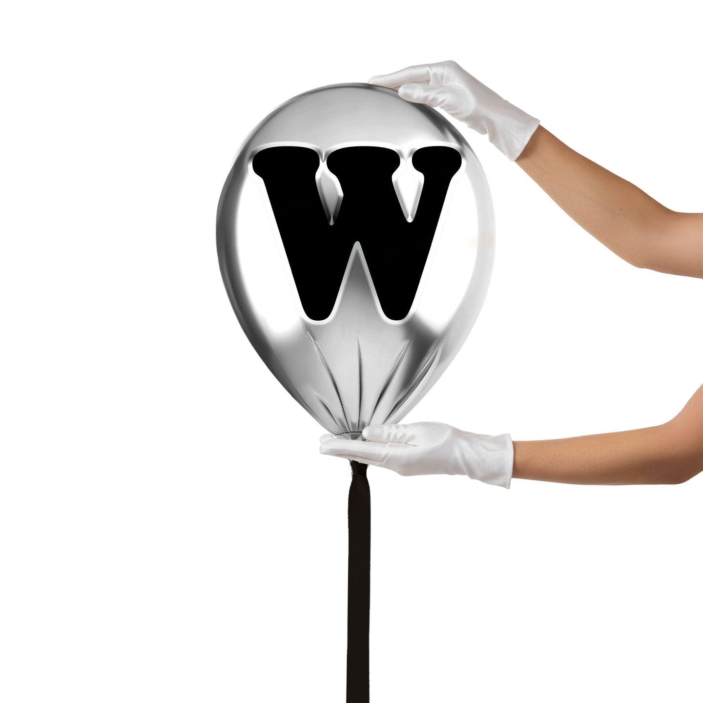 24x24/Silver Monogram Balloon/Silver Balloon W