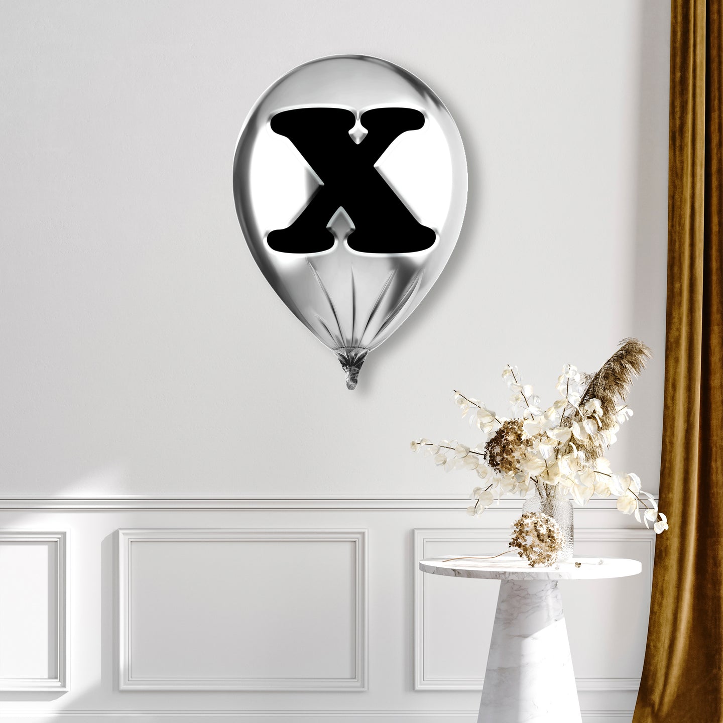 Silver Monogram Balloon