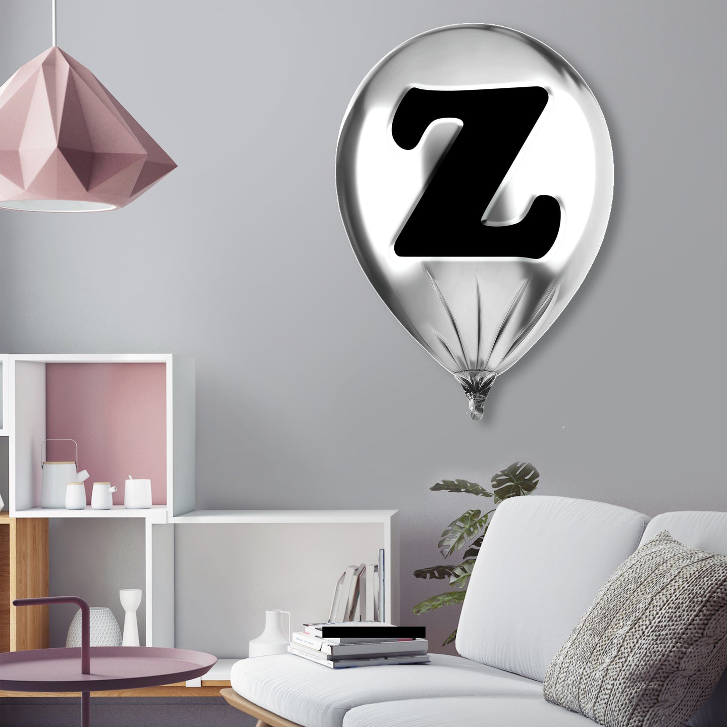 Silver Monogram Balloon