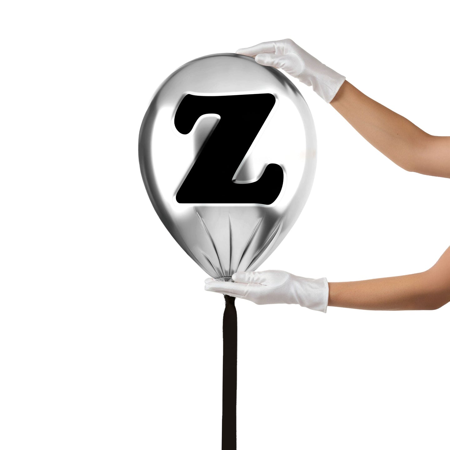 24x24/Silver Monogram Balloon/Silver Balloon Z