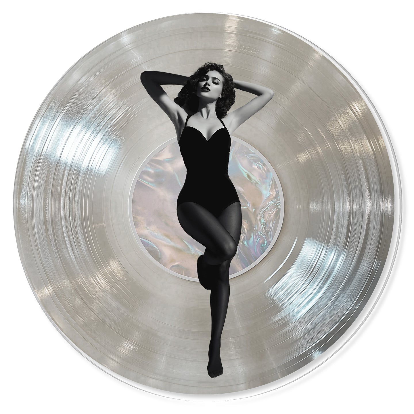 Vinyl Spin Art Lady Round