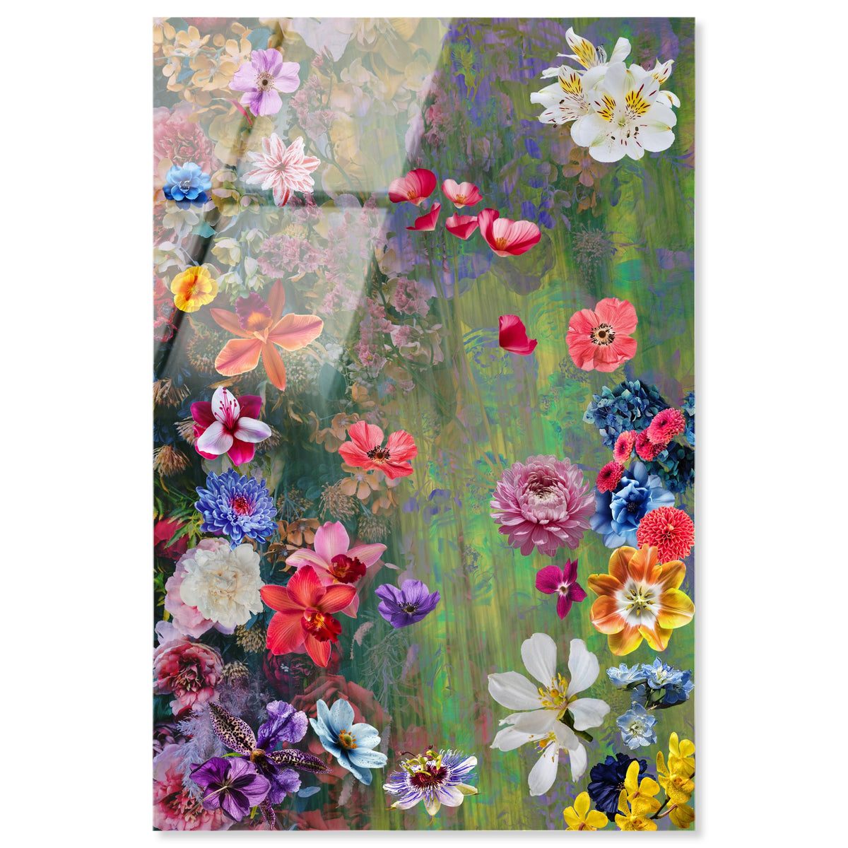 【Oliver Gal オリバー・ガル】きらきら★アート〔グリーン〕 Brilliant Green Floral | Abstract Wall Art by Oliver Gal
