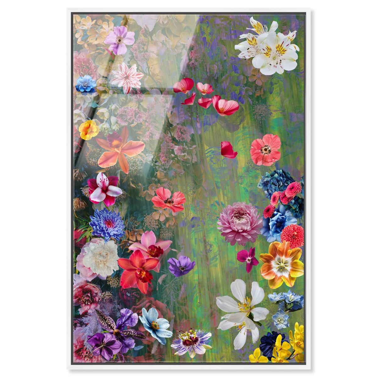 レア品♡Oliver Gal Florale V2キャンバスアート Brilliant Green Floral | Abstract Wall Art by Oliver Gal