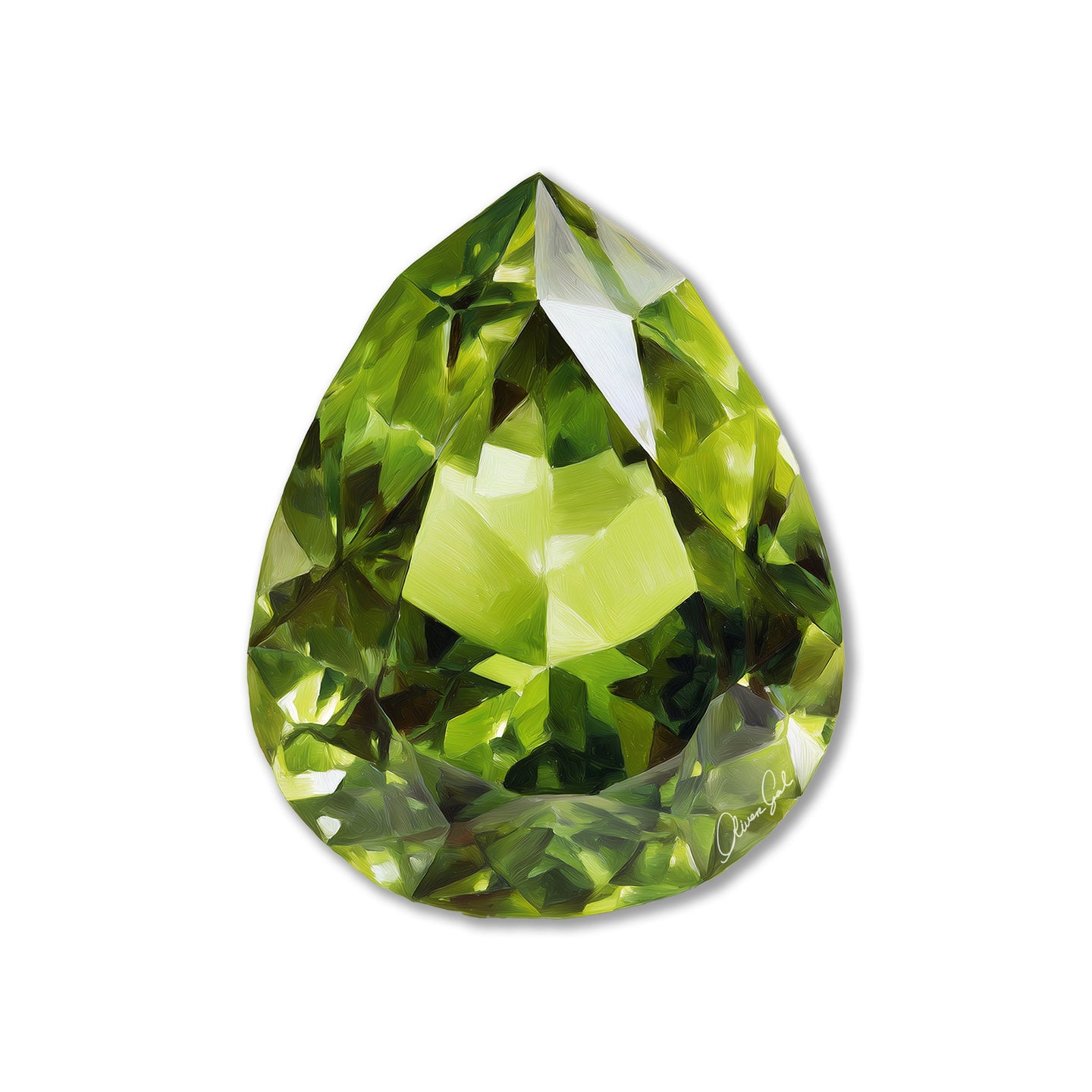 30 H/August Gems/Pear Peridot August