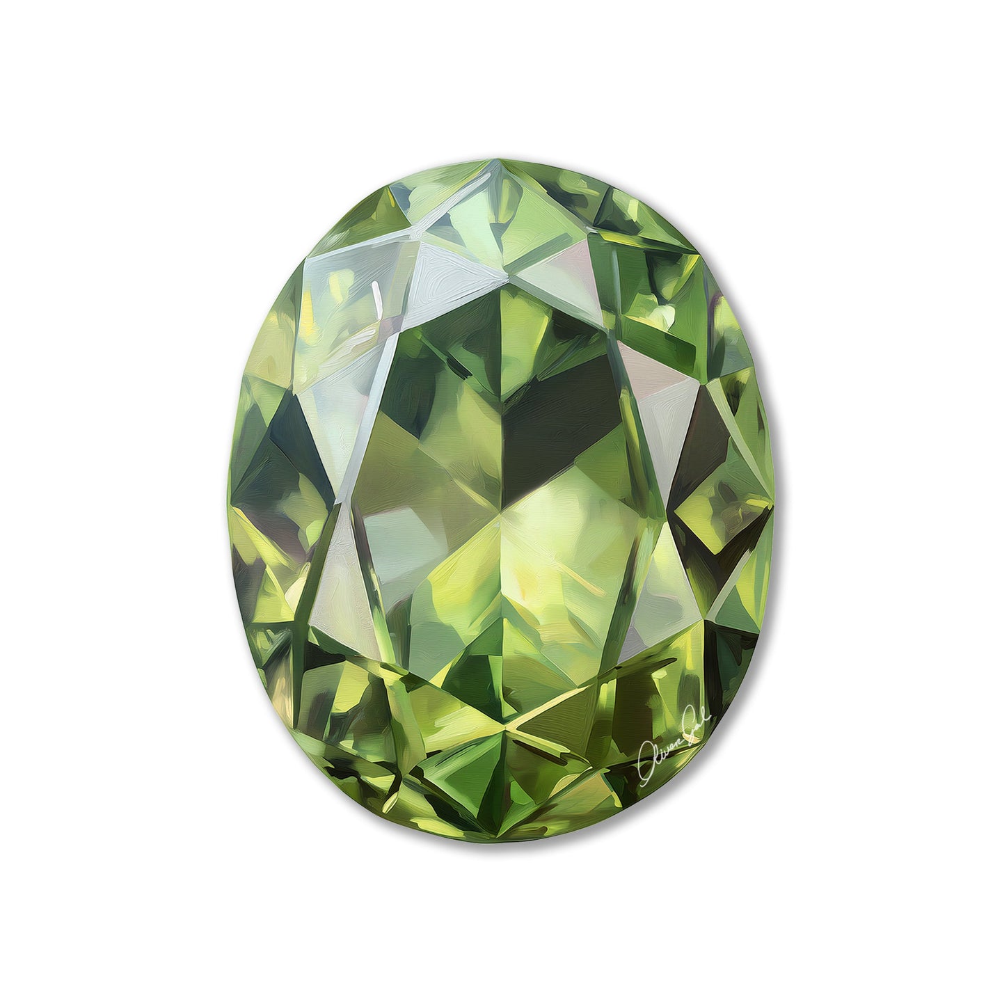 30 H/August Gems/Oval Peridot August