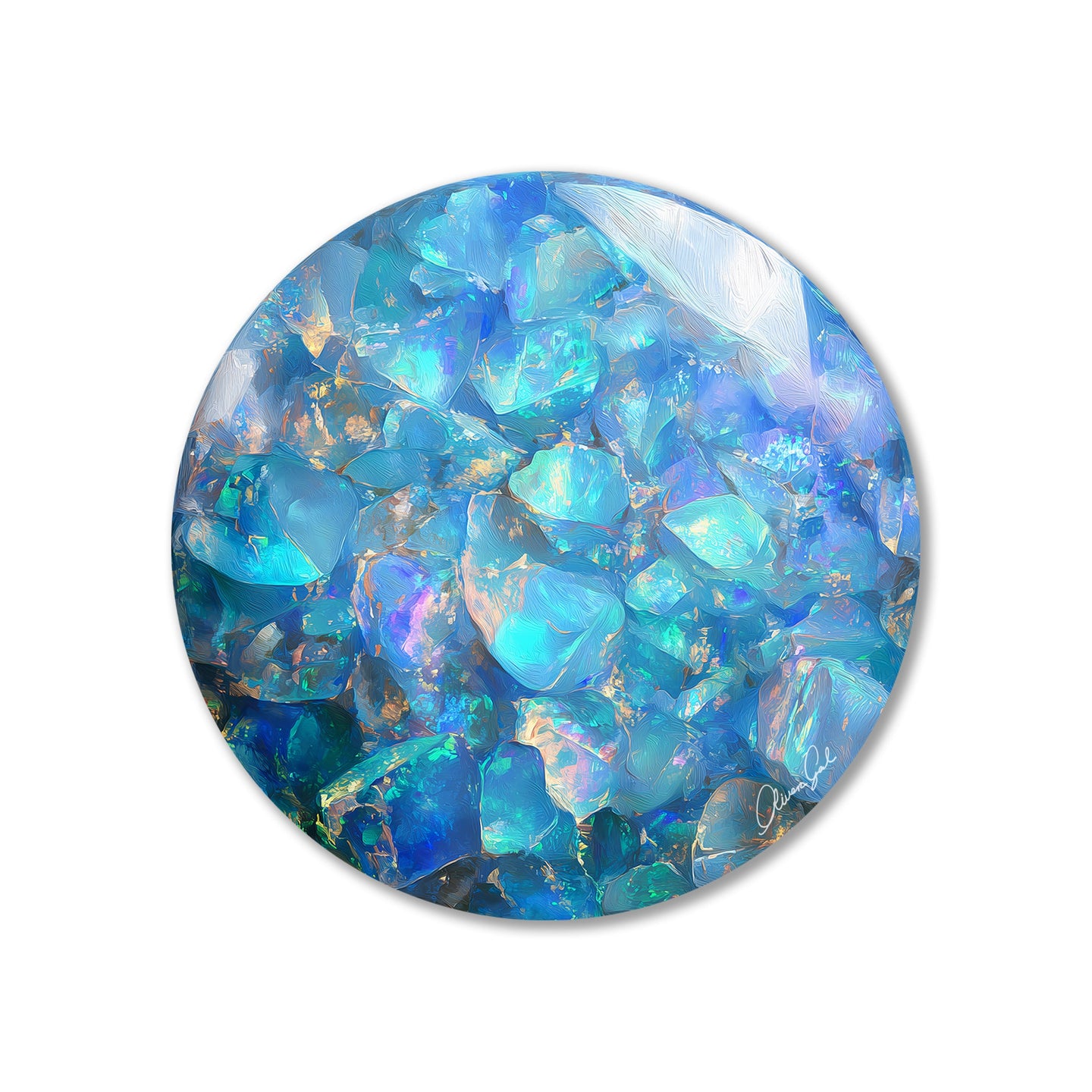 30 H/October Gems/Round Opal October