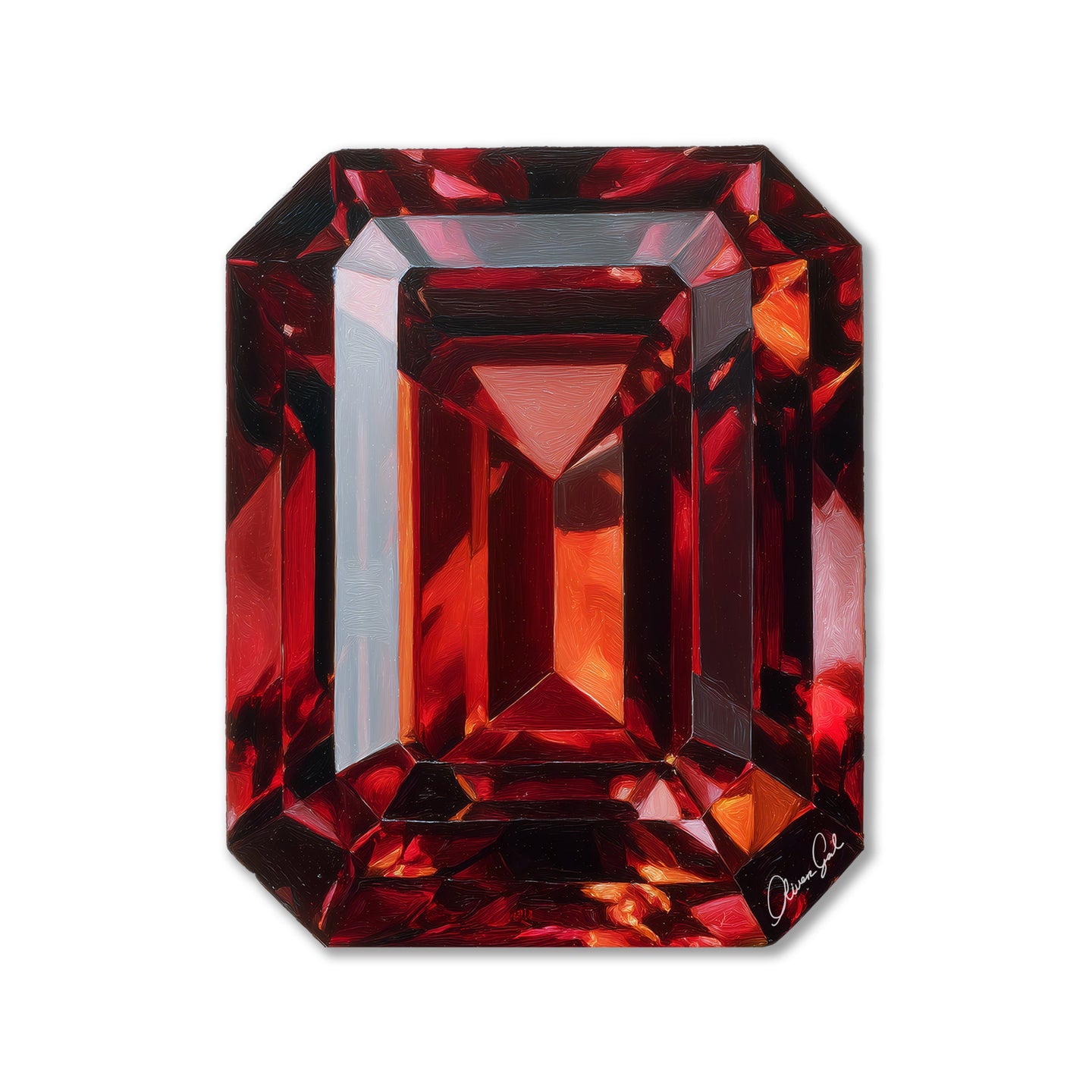 30 H/July Gems/Rectangle Ruby July