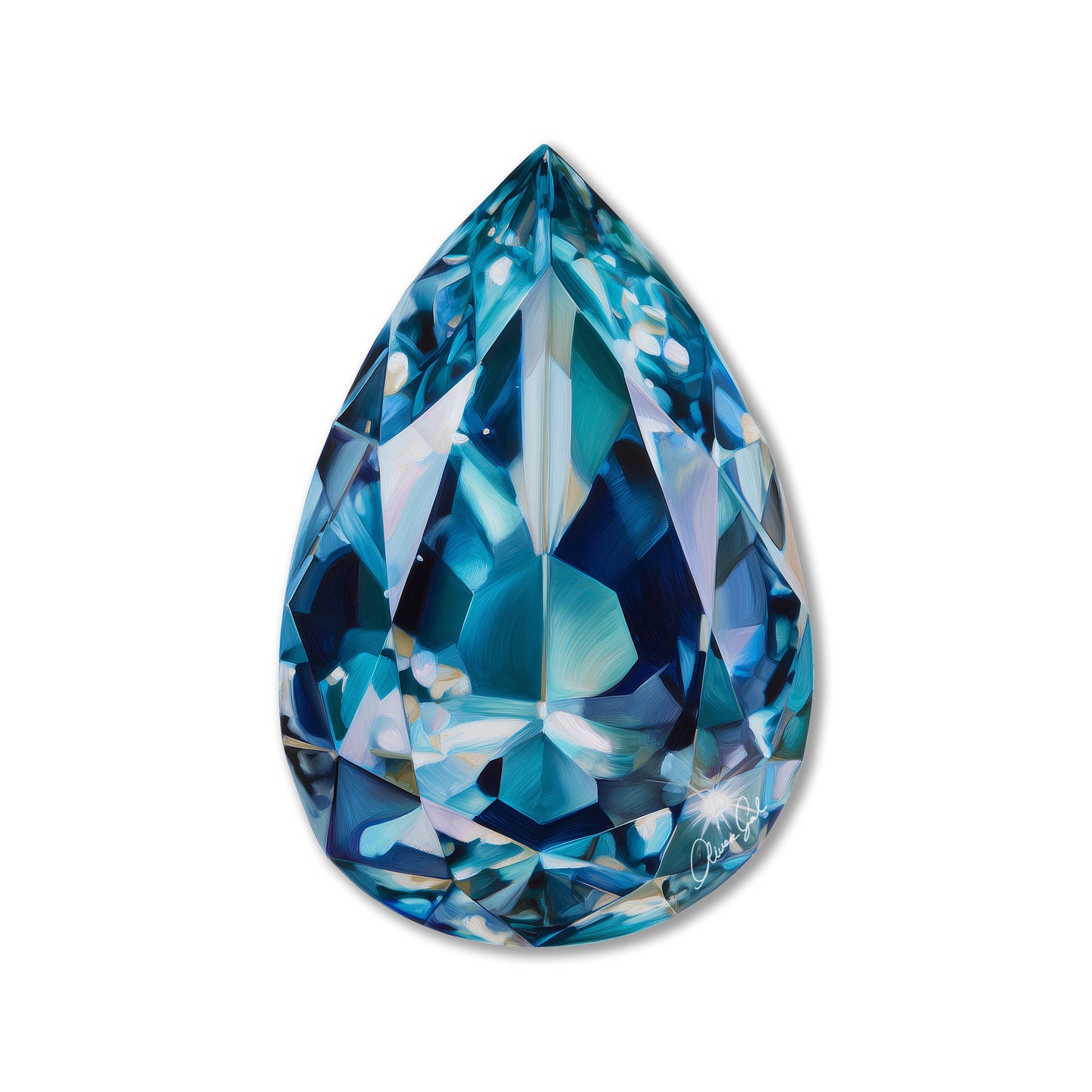 30 H/March Gems/Pear Aquamarine March