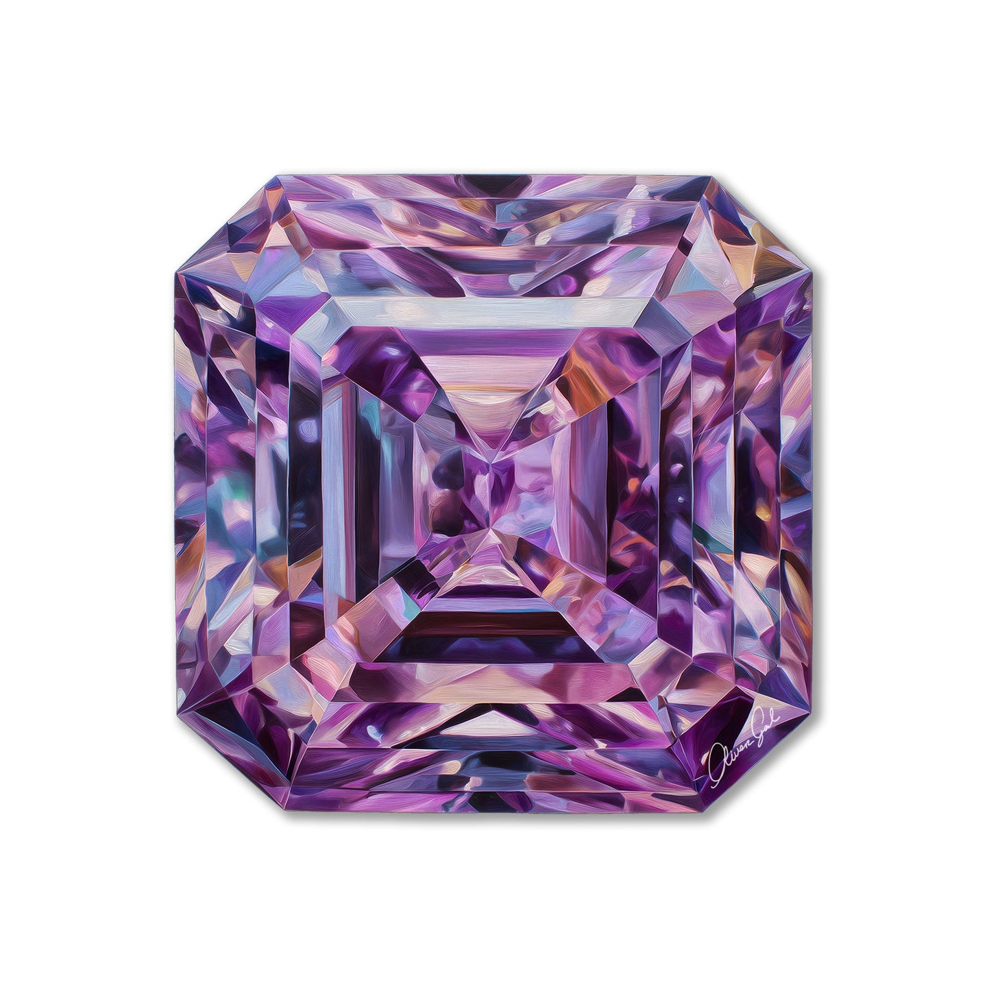 30 H/February Gems/Square Amethyst February