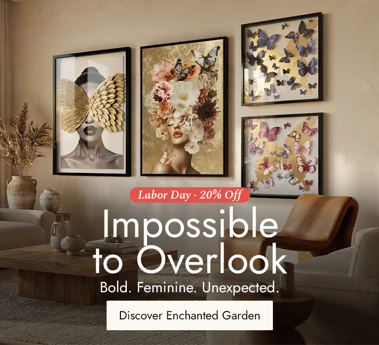 A bright, sophisticated living room featuring the Oliver Gal 