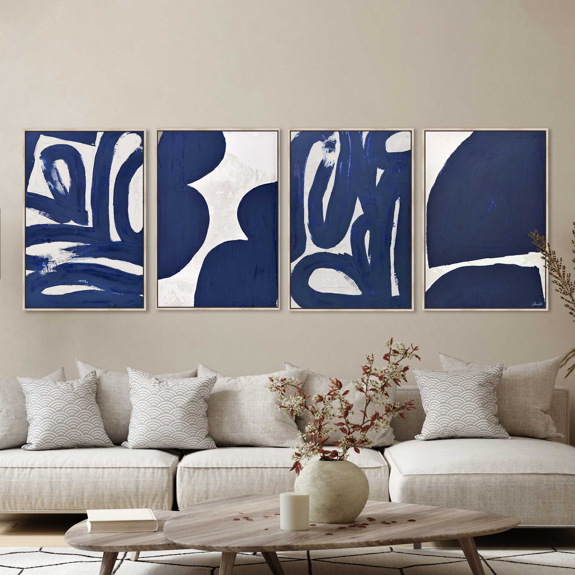 Minimalist Blue - With Impasto Paint Texture Gallery Wall
