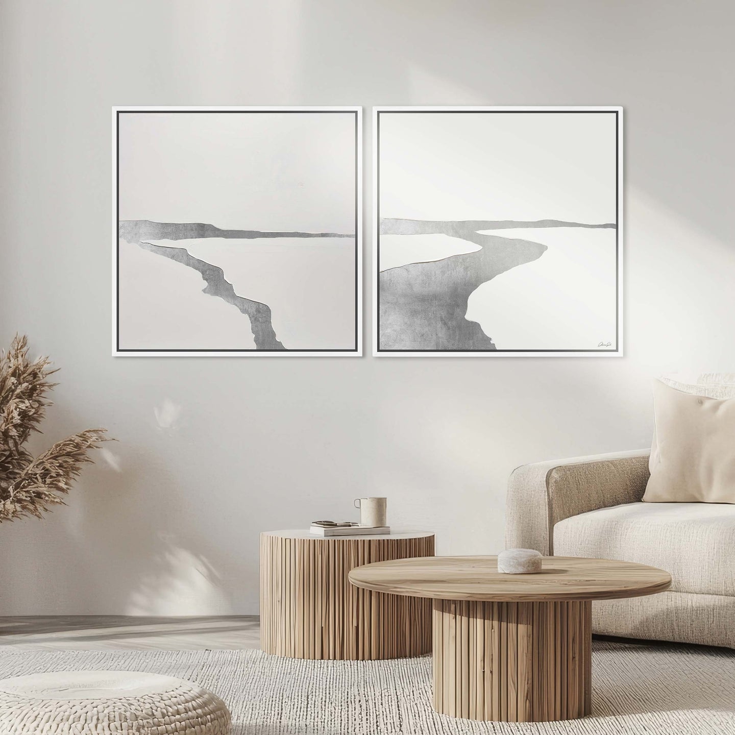 Peaceful Silver Leaf Landscape Set - with Resin