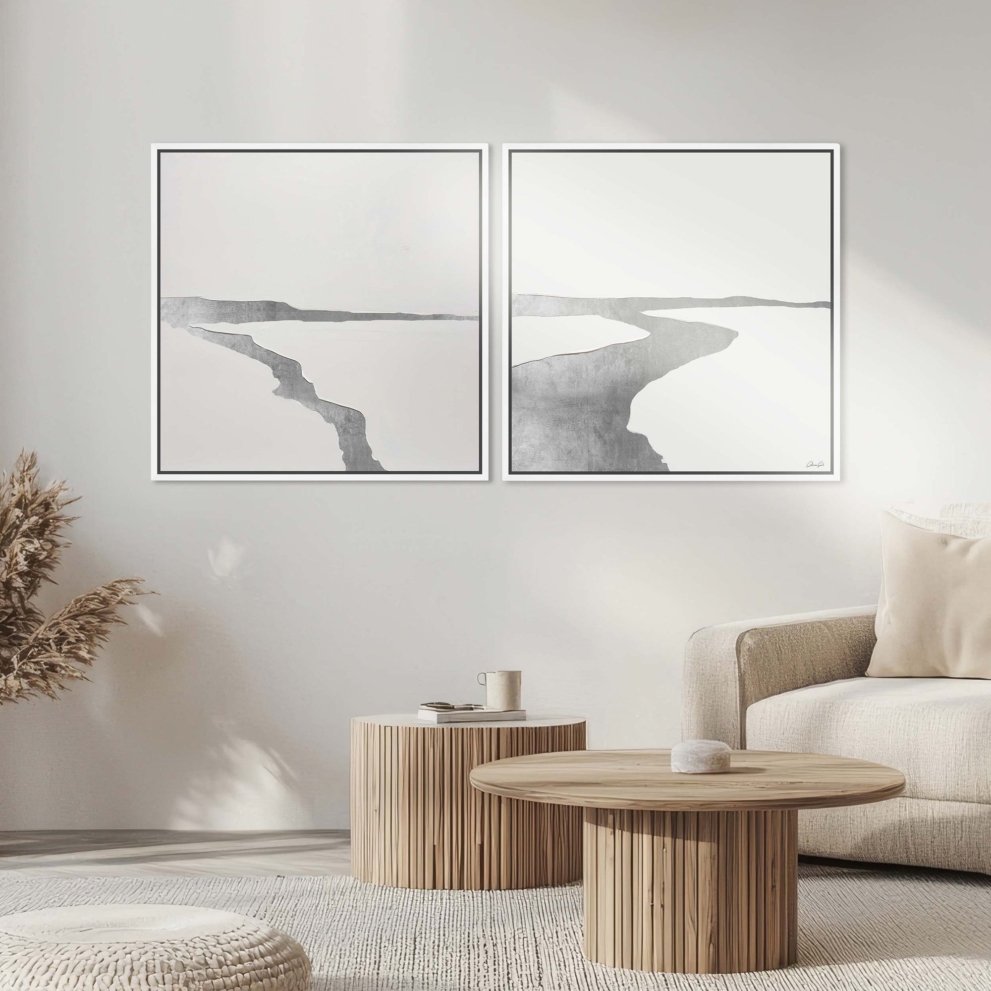 Peaceful Silver Leaf Landscape Set - with Resin