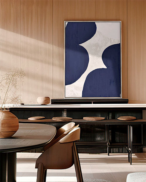 Minimalist Blue - With Impasto Paint Texture Gallery Wall