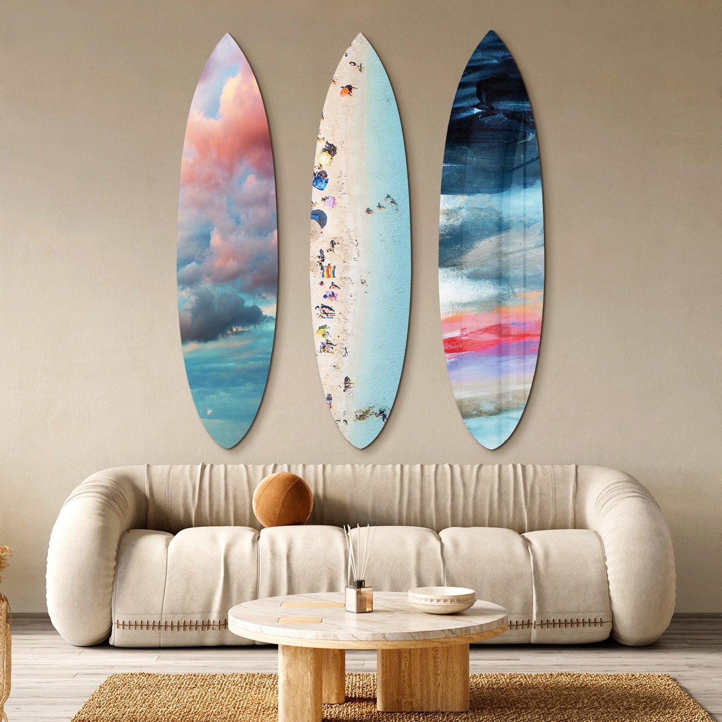 Cotton Candy Coast | Surfboard Gallery Wall