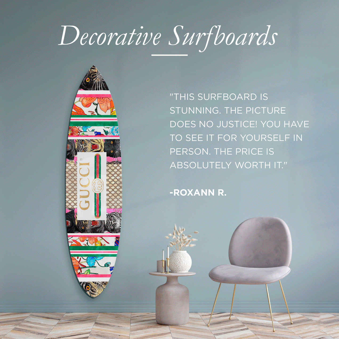 Marbled Gold Surfboard