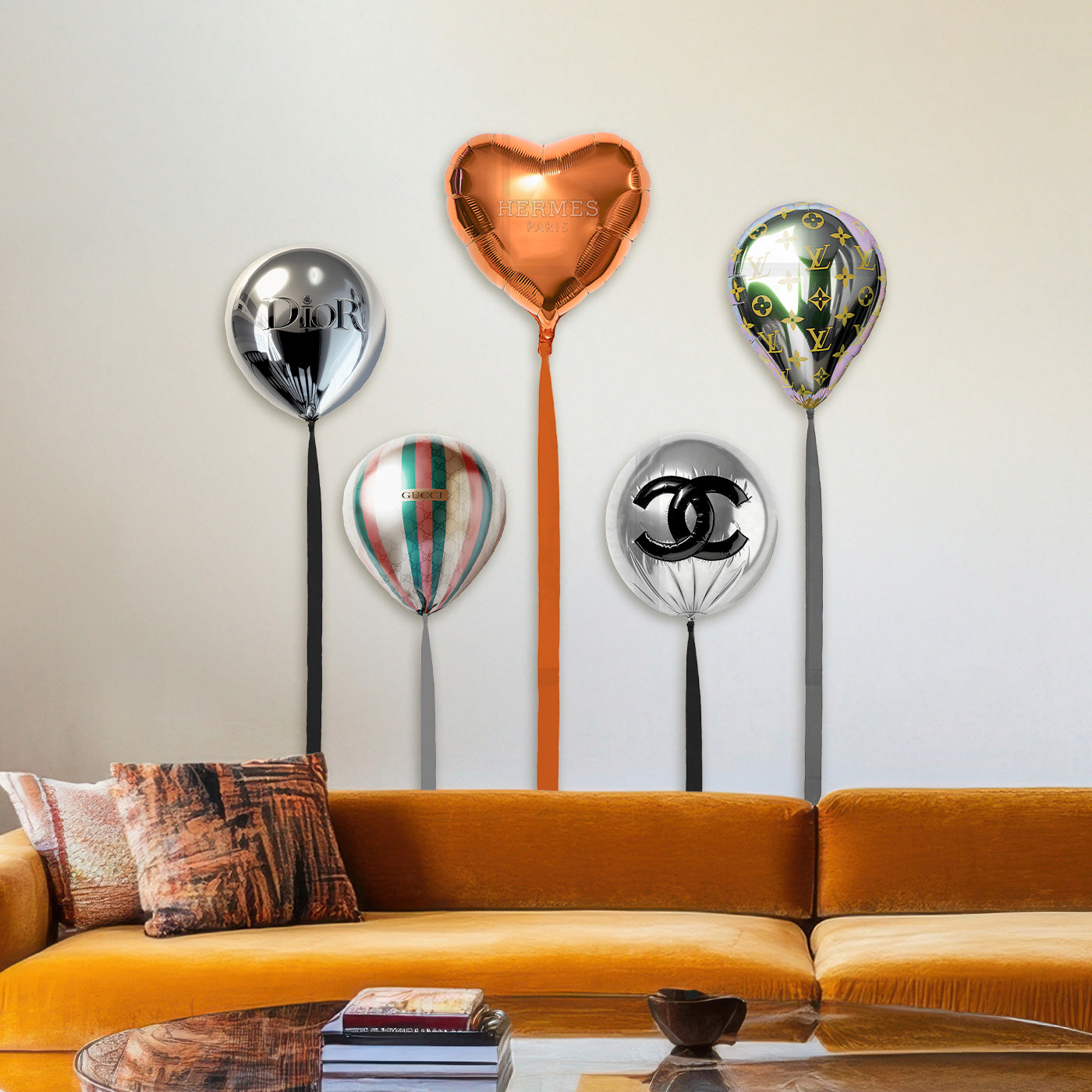 balloons gallery wall