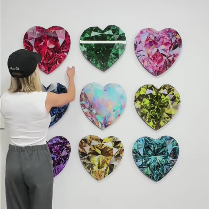 Heart gemstone artwork demonstration video
