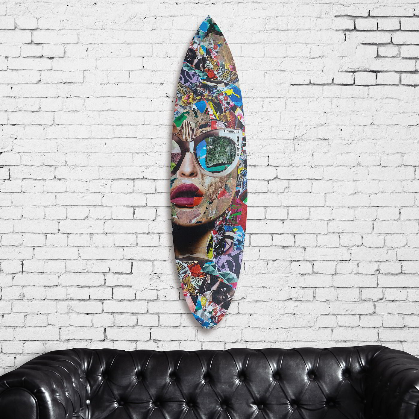 Oliver Gal Graffiti Galaxy Surfboard by Katy Hirschfeld - Decorative Surfboard  Wall Art Print on Acrylic