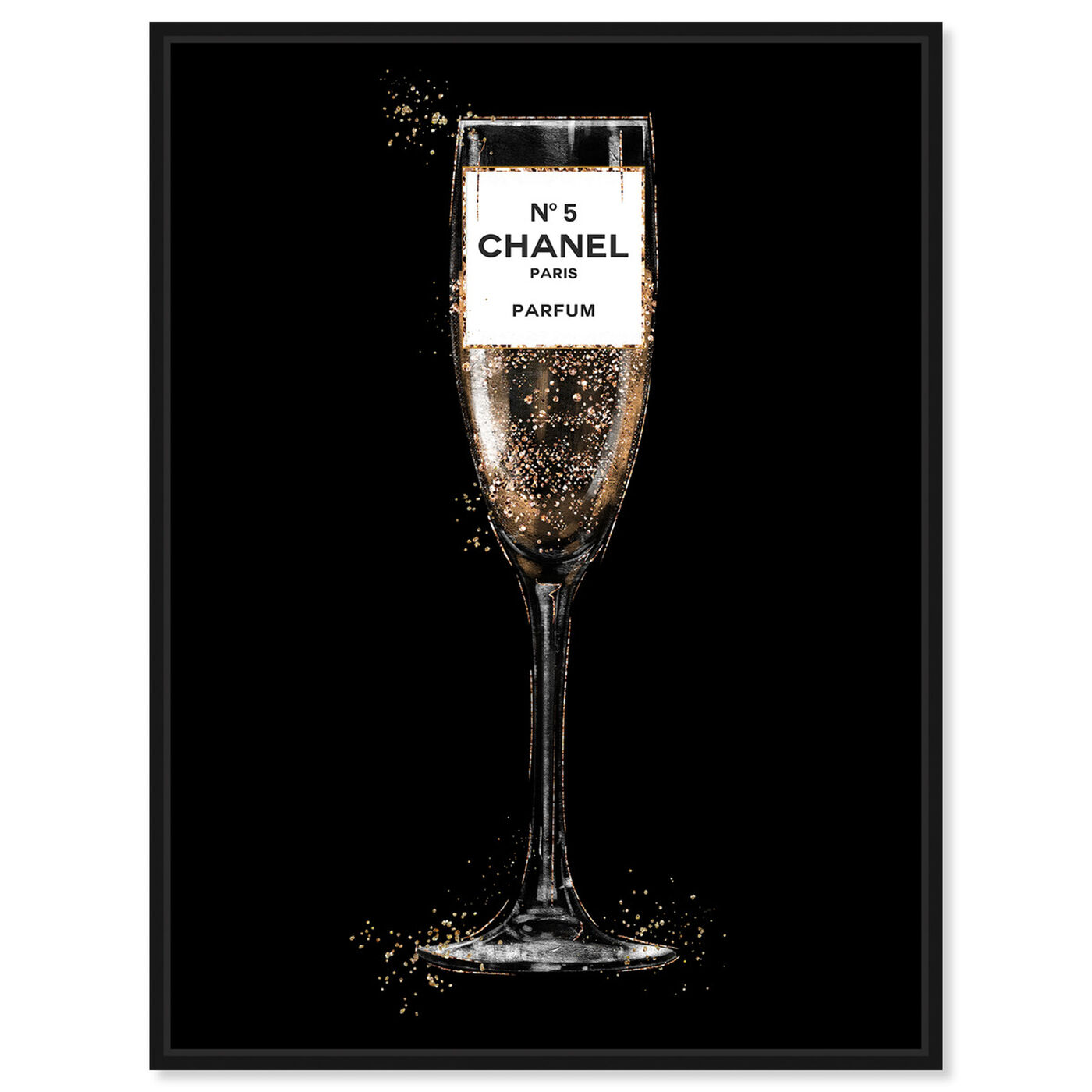 Chanel Black Wine glasses