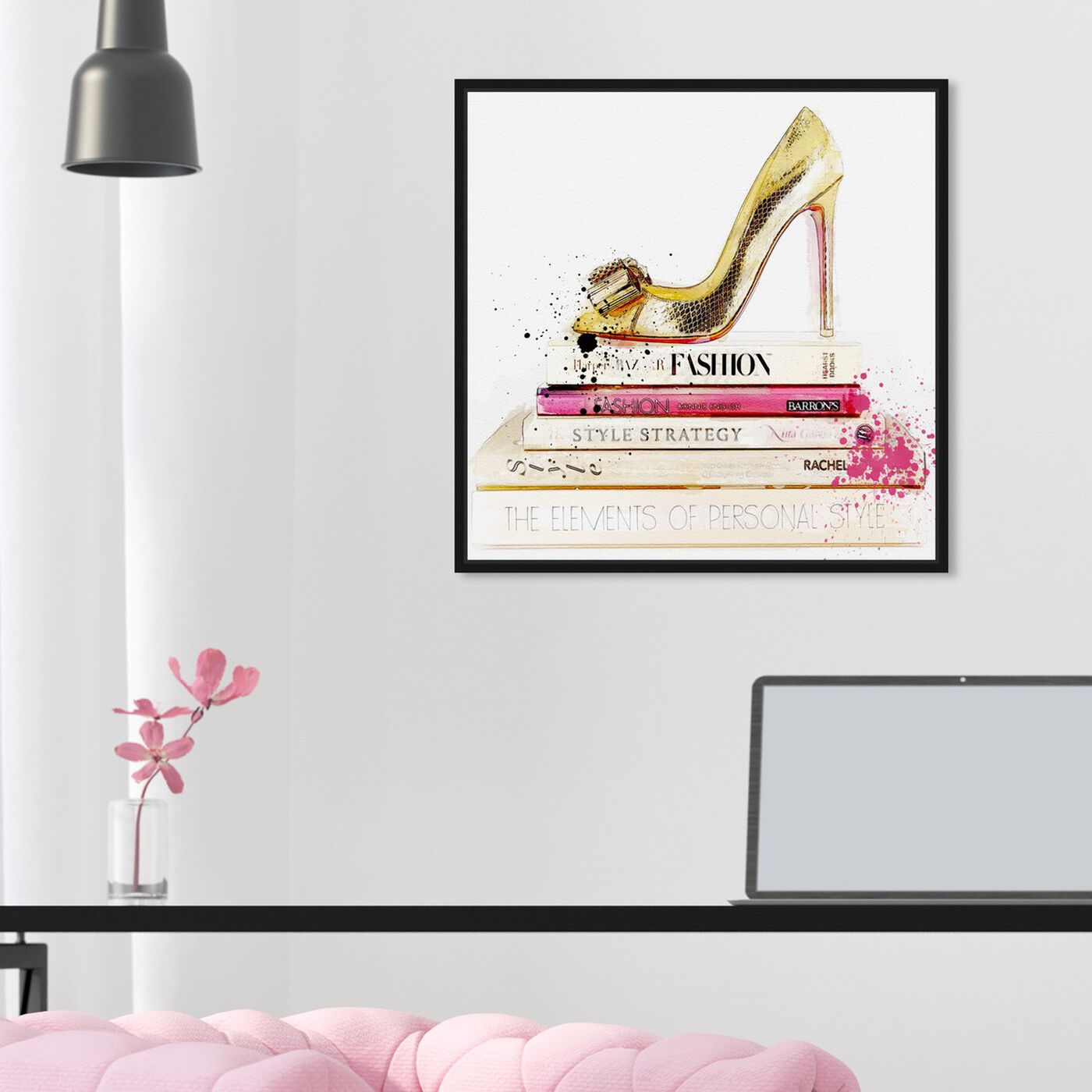 Gold Shoe and Fashion Books | Fashion and Glam Wall Art by Oliver Gal