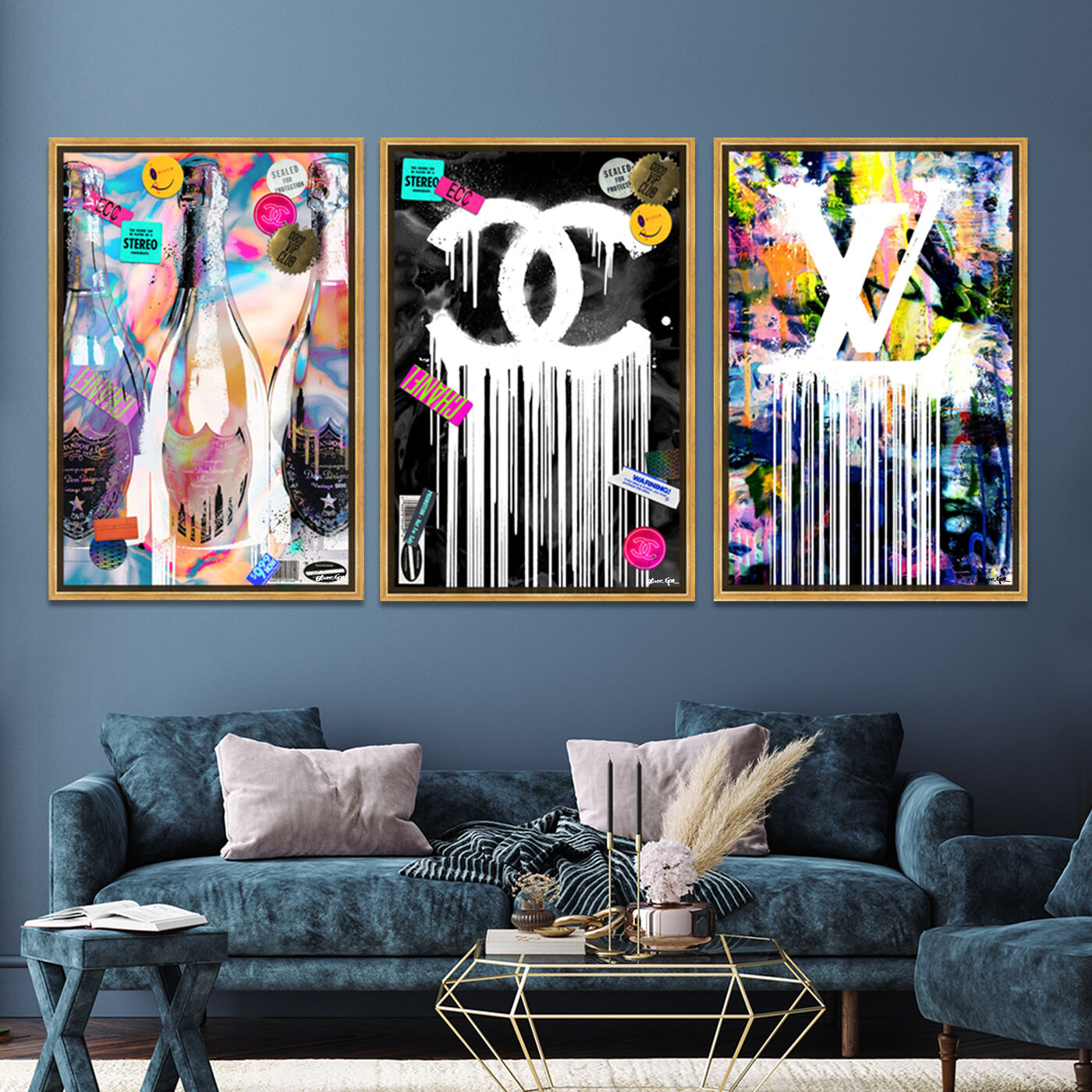 Dripping Stencil Wall  Fashion and Glam Wall Art by The Oliver Gal