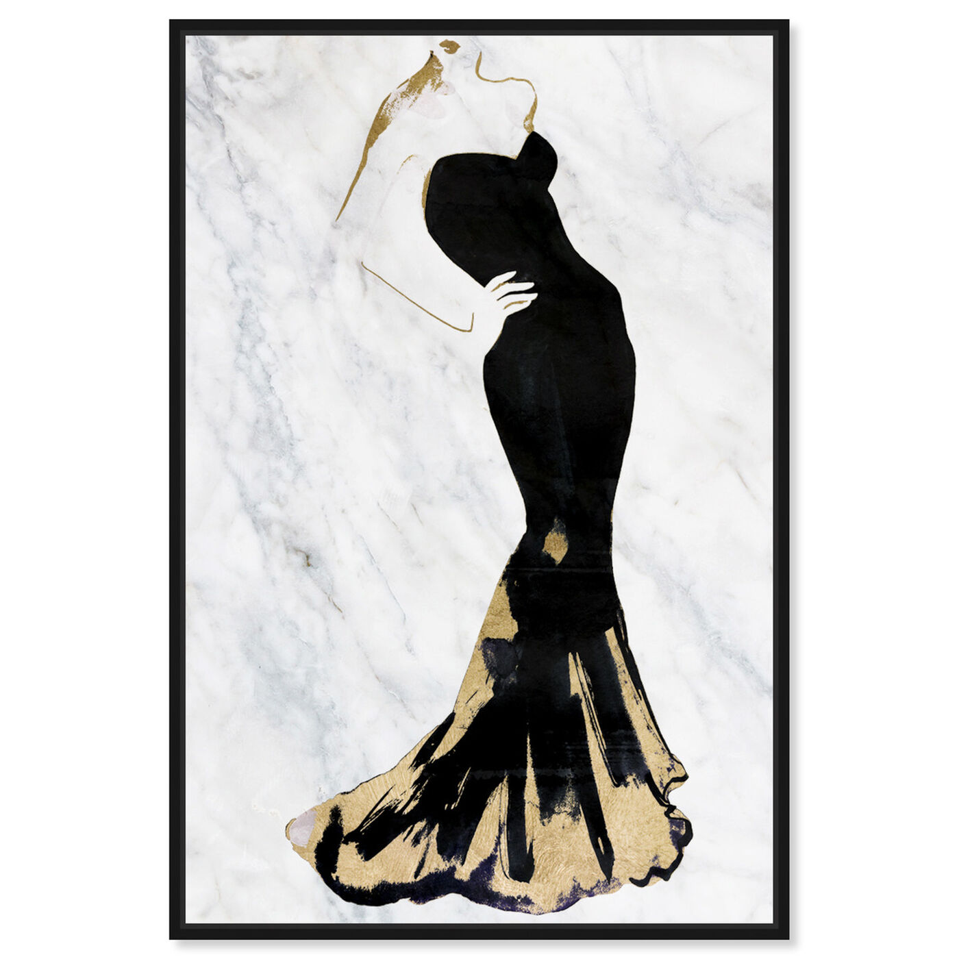 Oliver Gal Louis Vuitton Coco Chanel Gold Glitter Framed Black Girl Wall Art  NEW