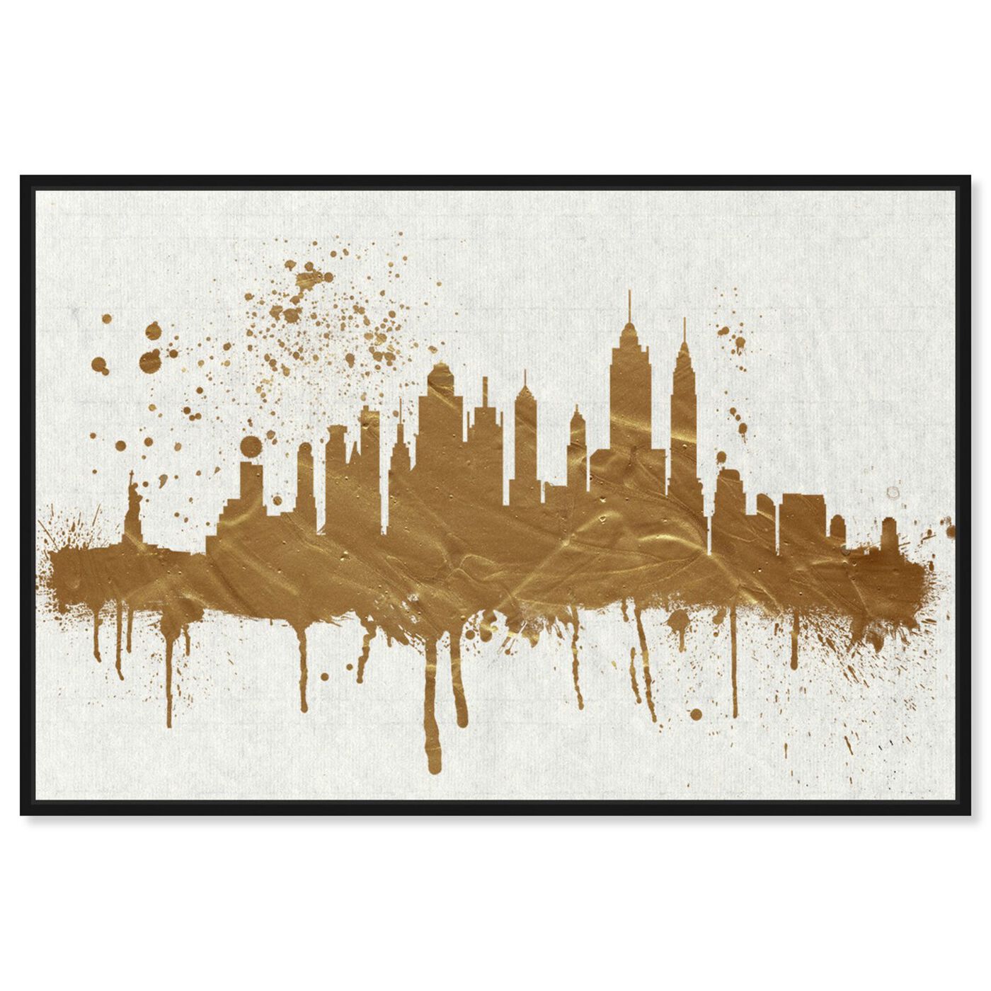 Gold NY Skyline | Cities Wall Skylines Art Gal by and Oliver