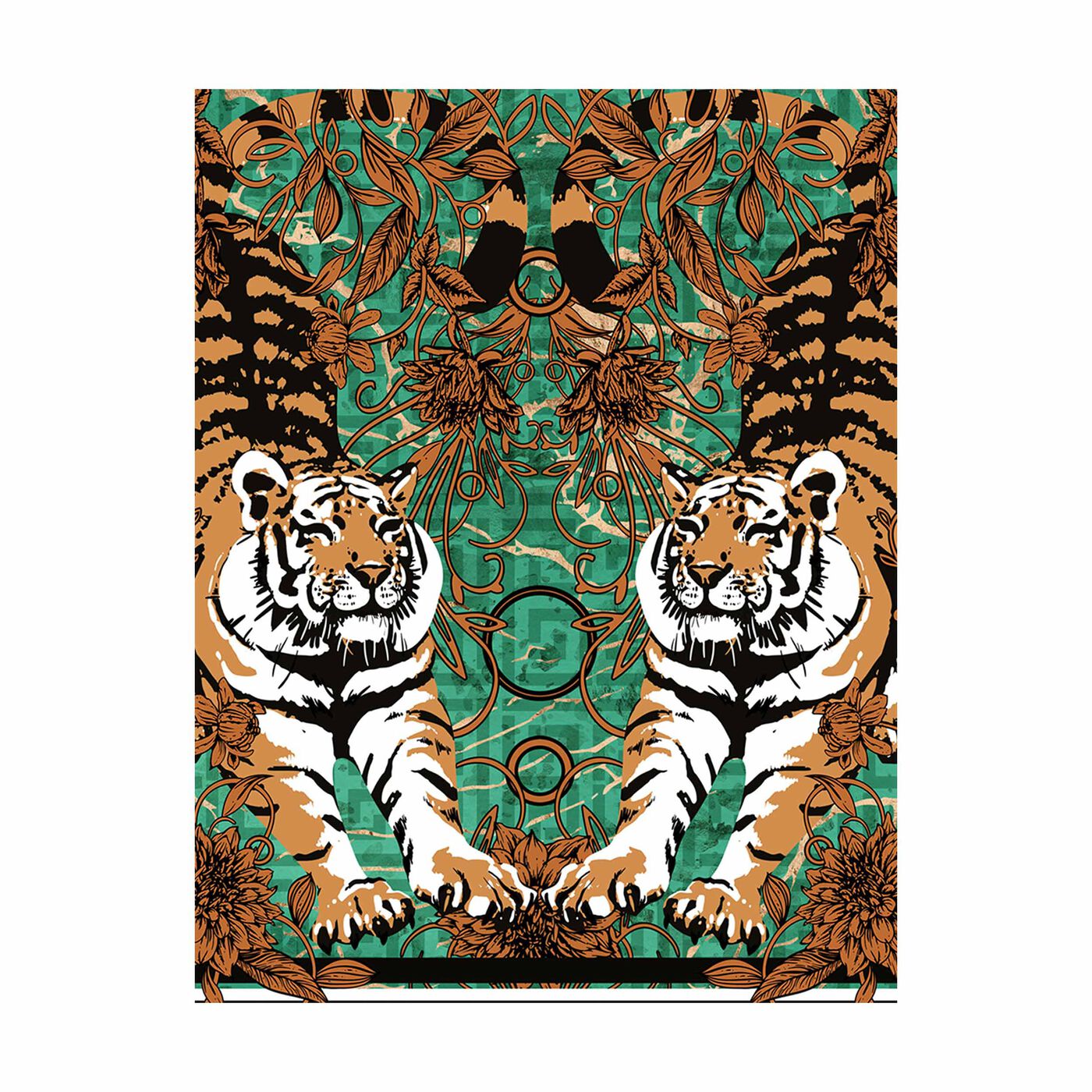 Emerald Tiger Pair, Animal Wall Art